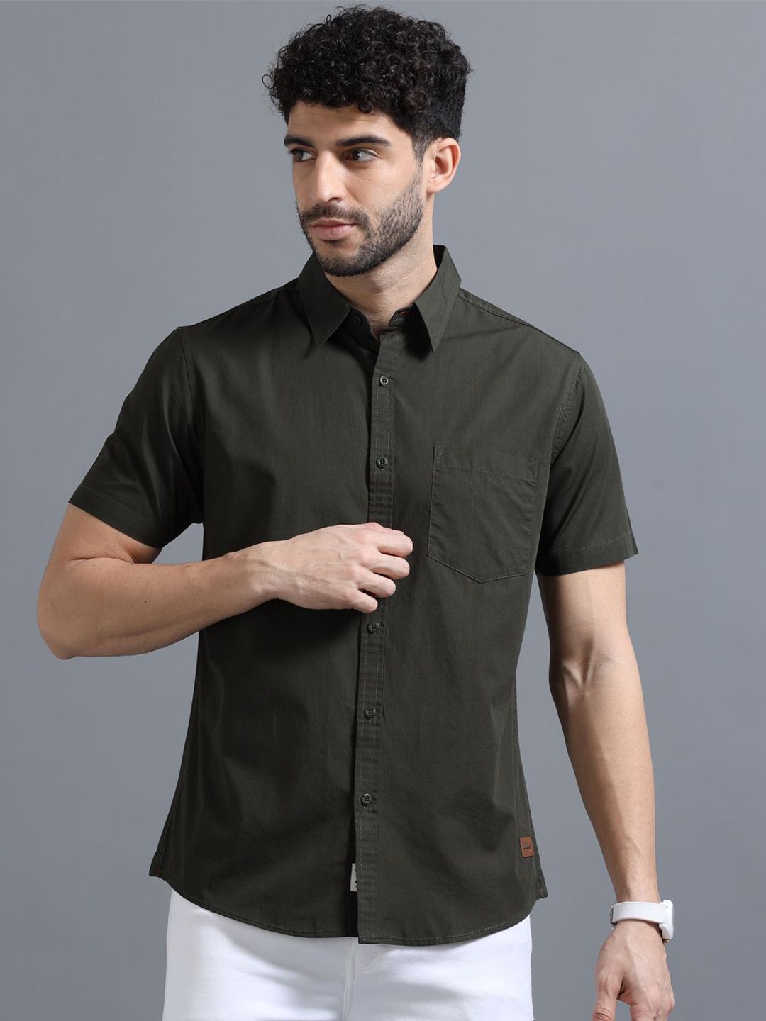 The Roadster Lifestyle Co Cotton Half Sleeve Shirts