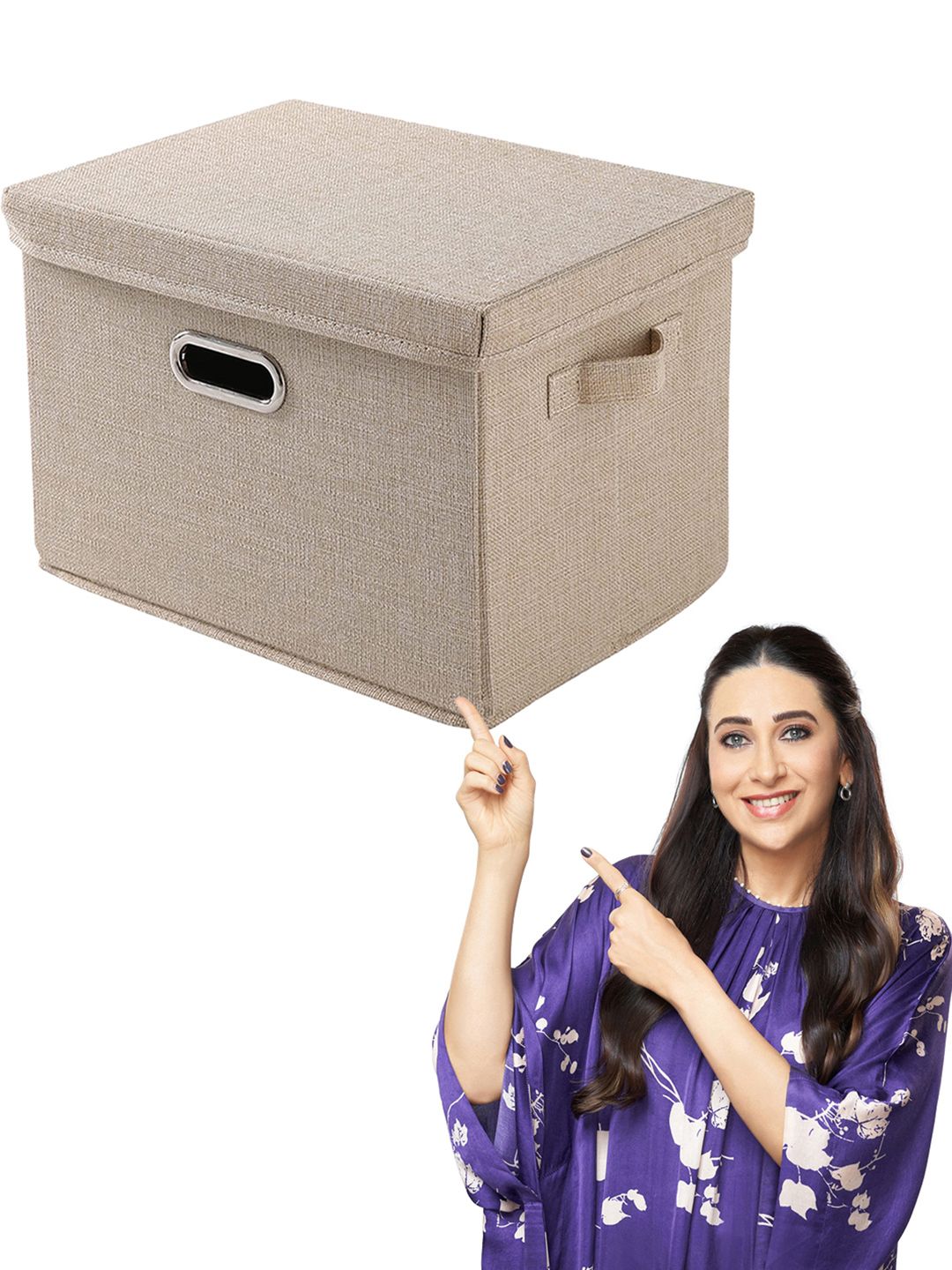 HOKIPO Beige Solid Multi-Utility Organisers With Lid