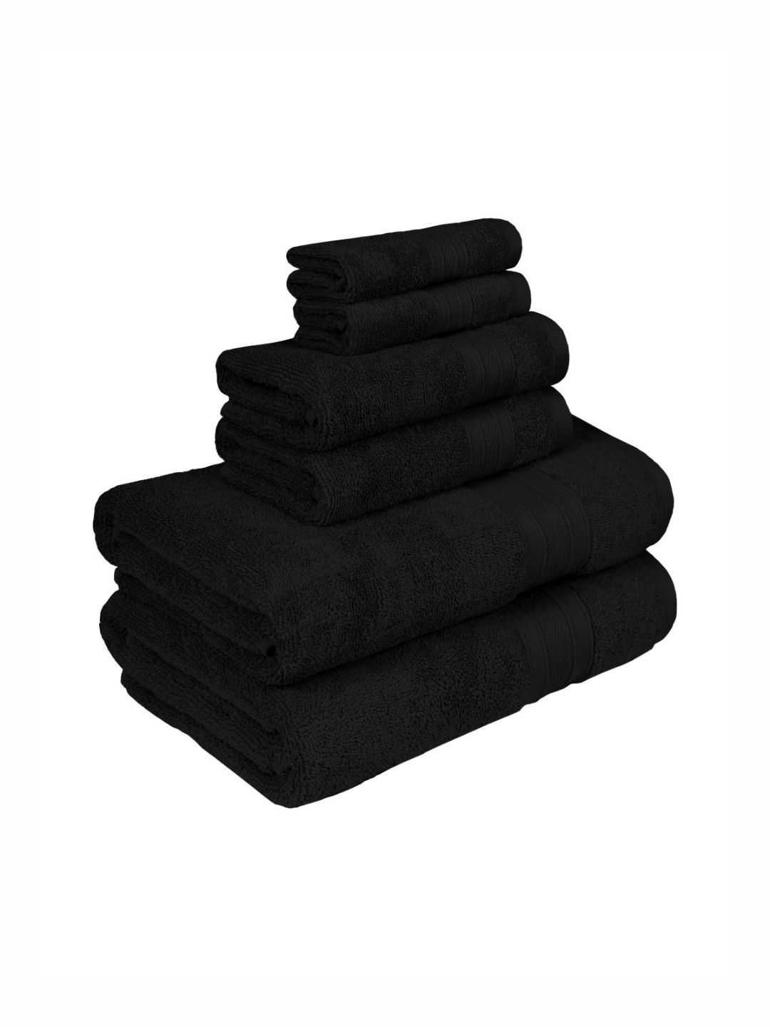 MYTRIDENT Soft Comfort Black 6 Pieces Pure Cotton 500 GSM Towel Set