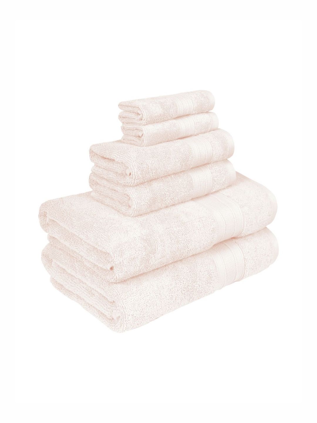 MYTRIDENT Soft Comfort Off White 6 Pieces Pure Cotton 500 GSM Towel Set