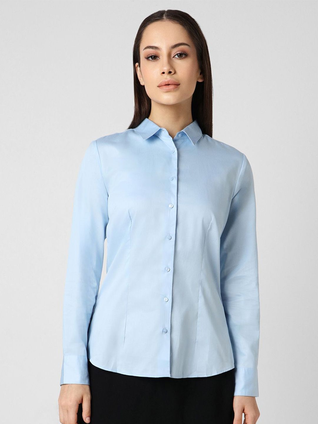 Van Heusen Woman Van Heusen Woman Solid Spread Collar Cotton Formal Shirt