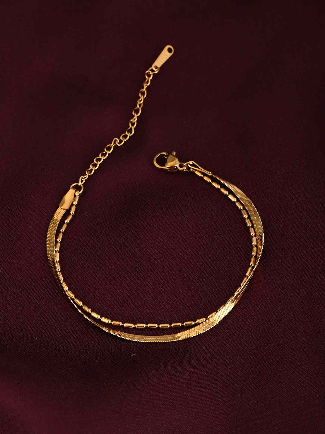 PALMONAS Gold-Plated Wraparound Bracelet deal from myntra