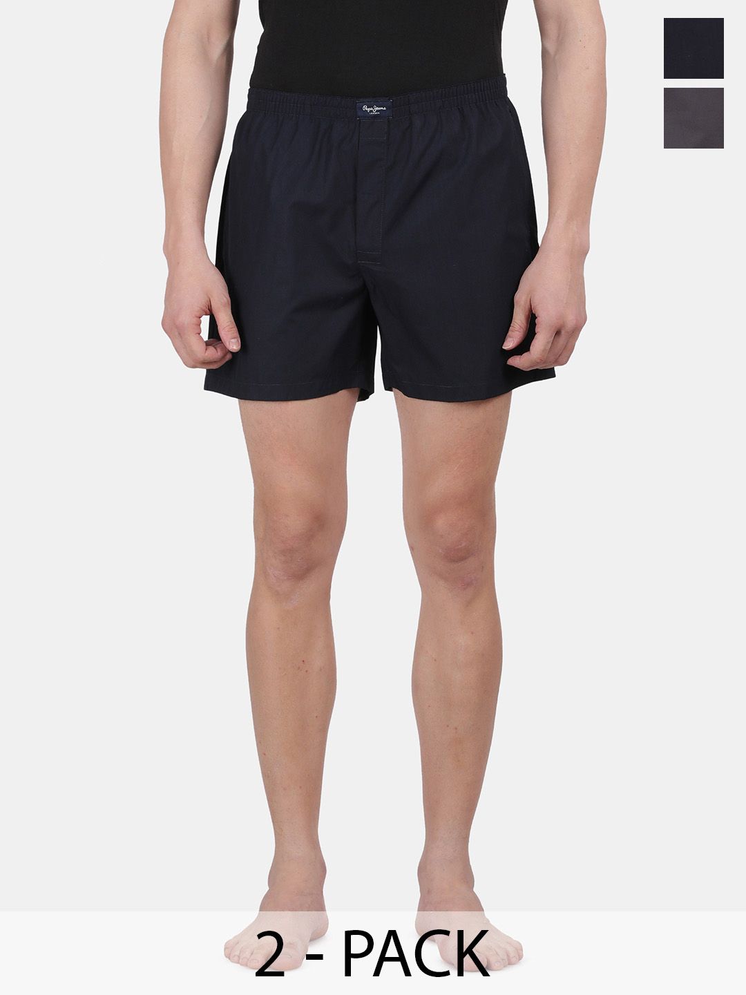 Pepe Jeans Pack Of 2 Pure Cotton Boxers CLLB02-02-Navy-Grey