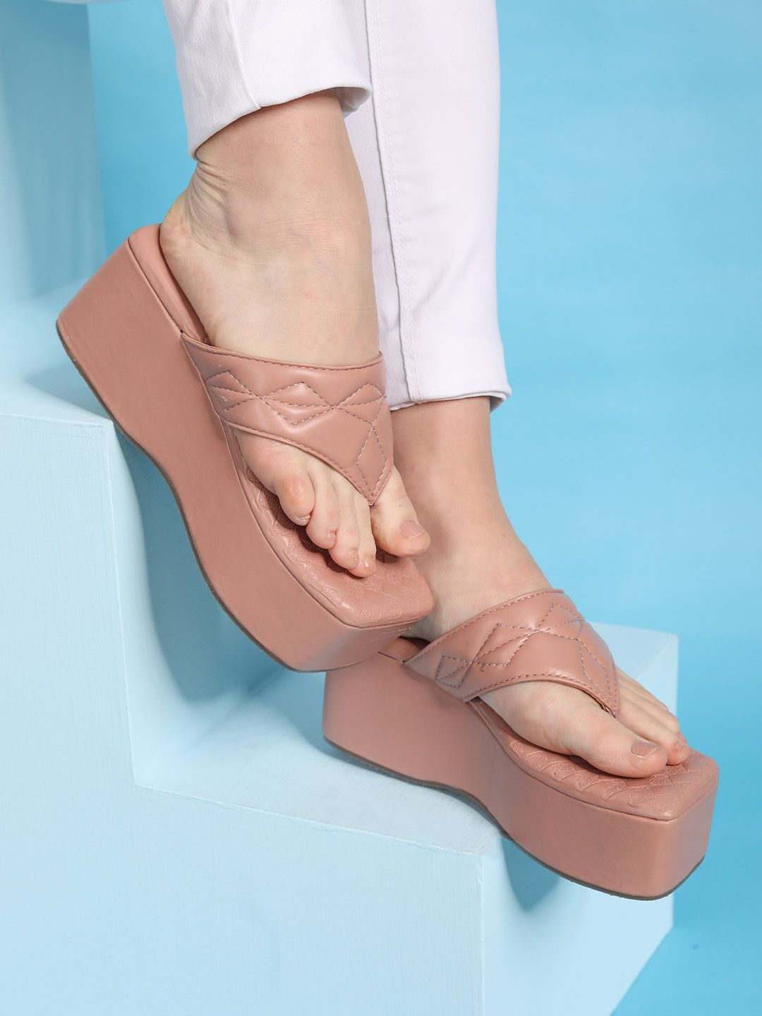 Shezone Textured Flatform Heels