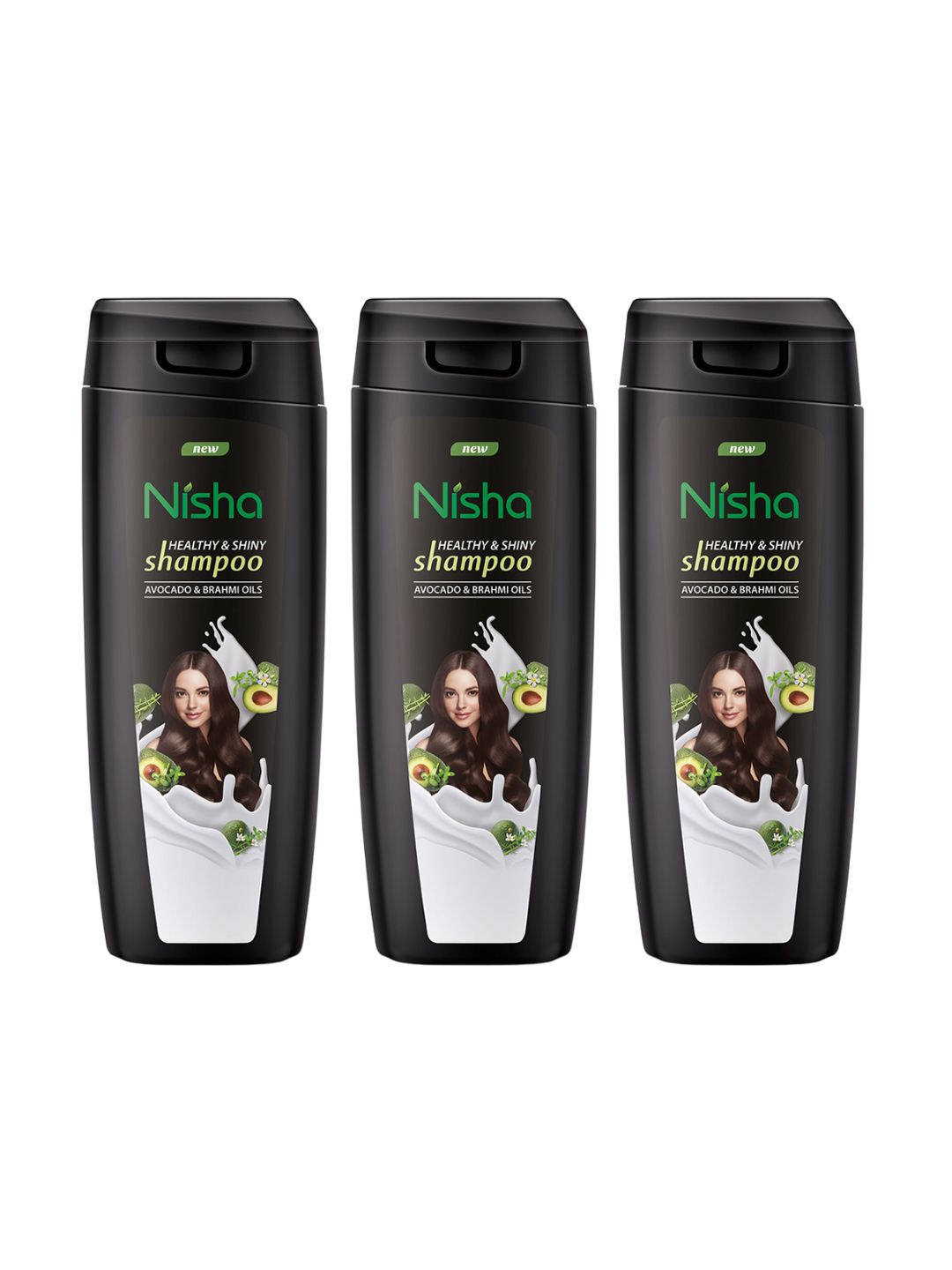 Nisha Set Of 3 Avocado & Brahmi Shampoo - 80 ml Each