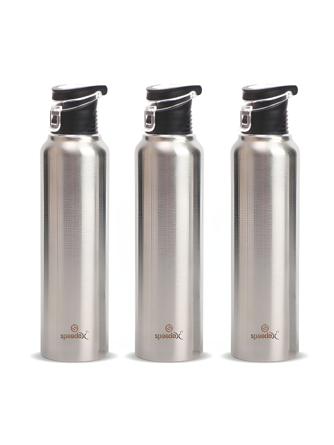 Speedex Silver Brand Logo Stainless Steel Spill Proof 3 Piece Water Bottle - 1L