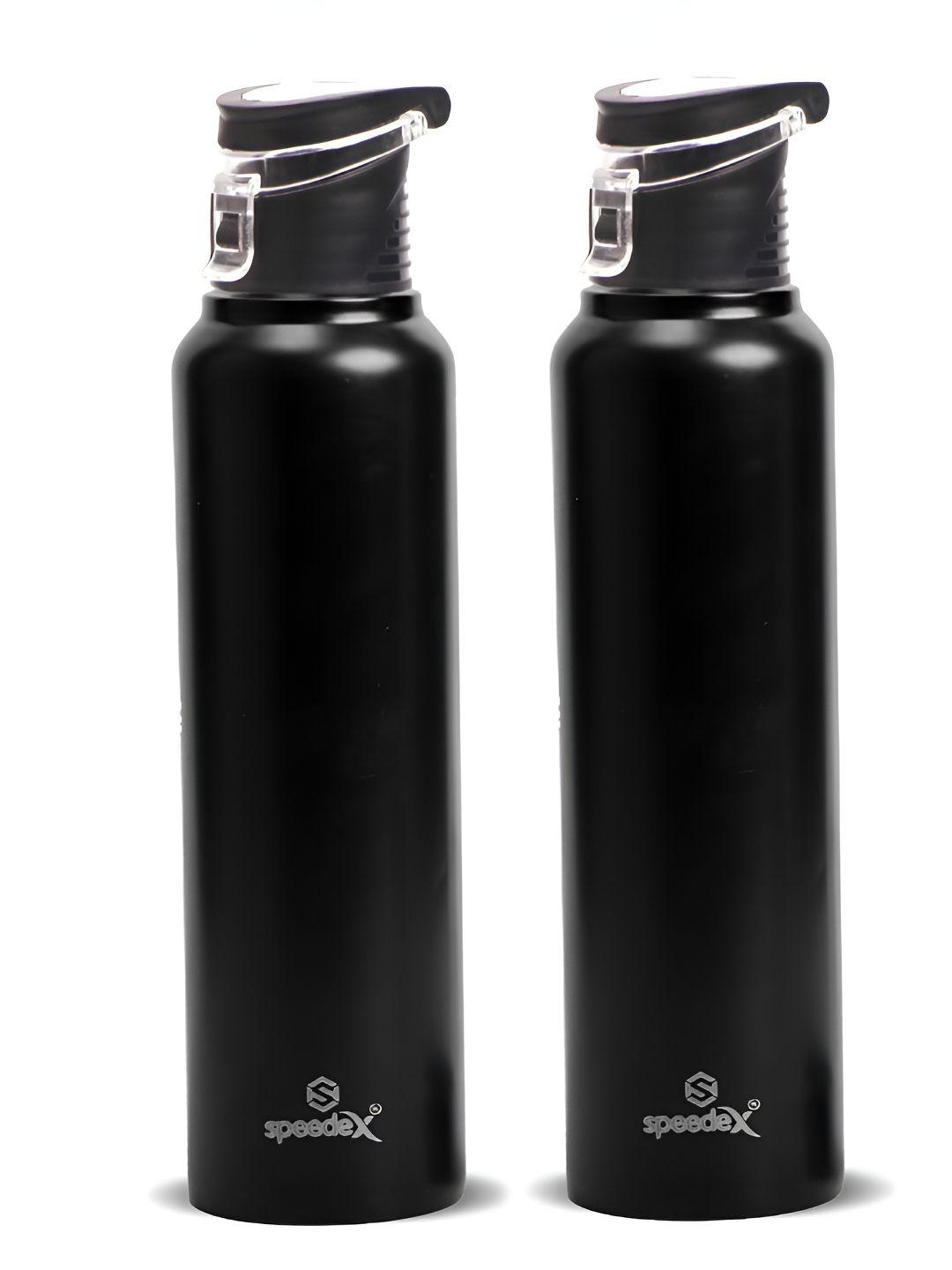 Speedex Black Brand Logo Stainless Steel Spill Proof 2 Piece Water Bottle - 1L