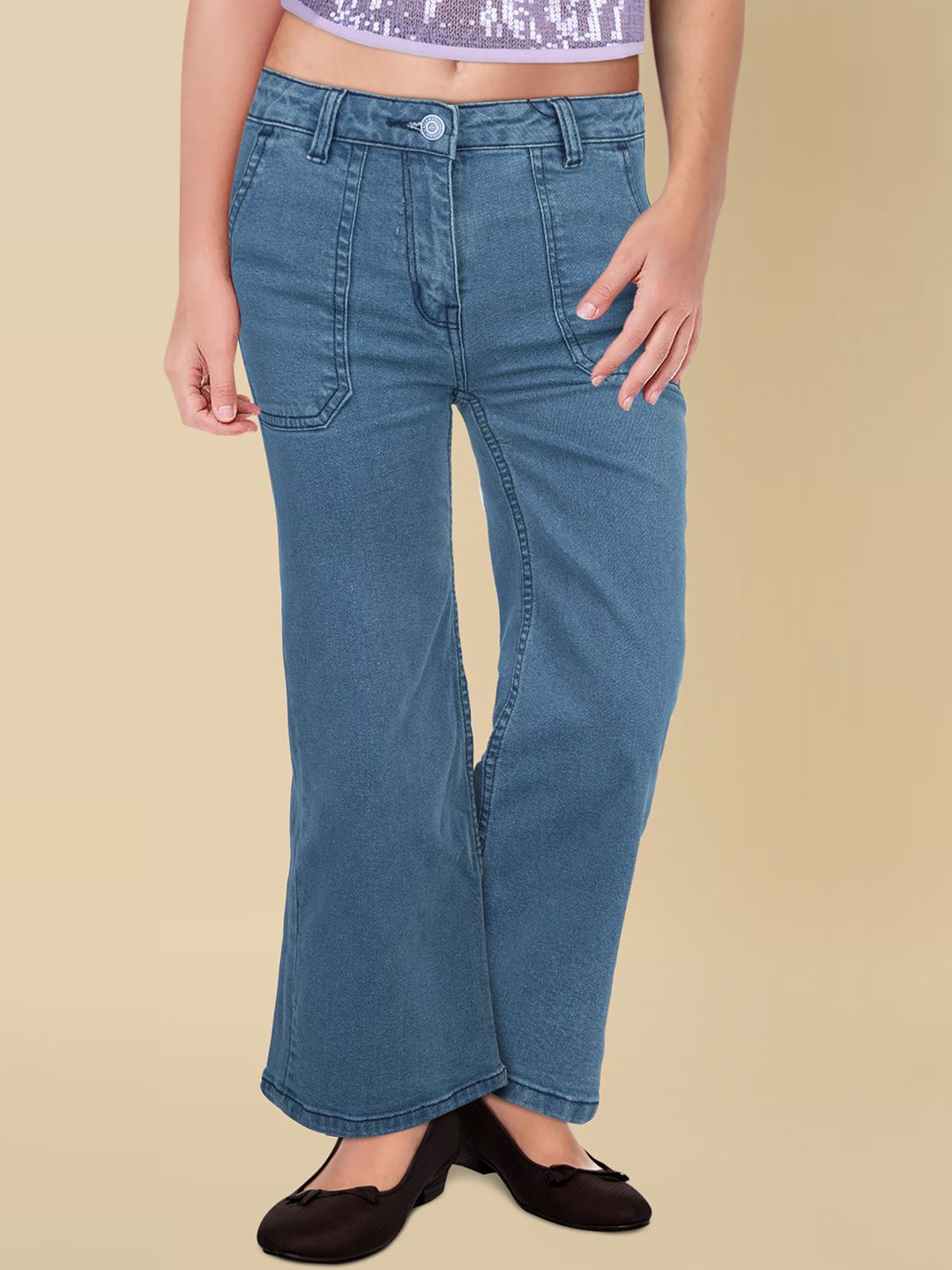 Allen Solly Junior Girls Mid Rise Clean Look Jeans