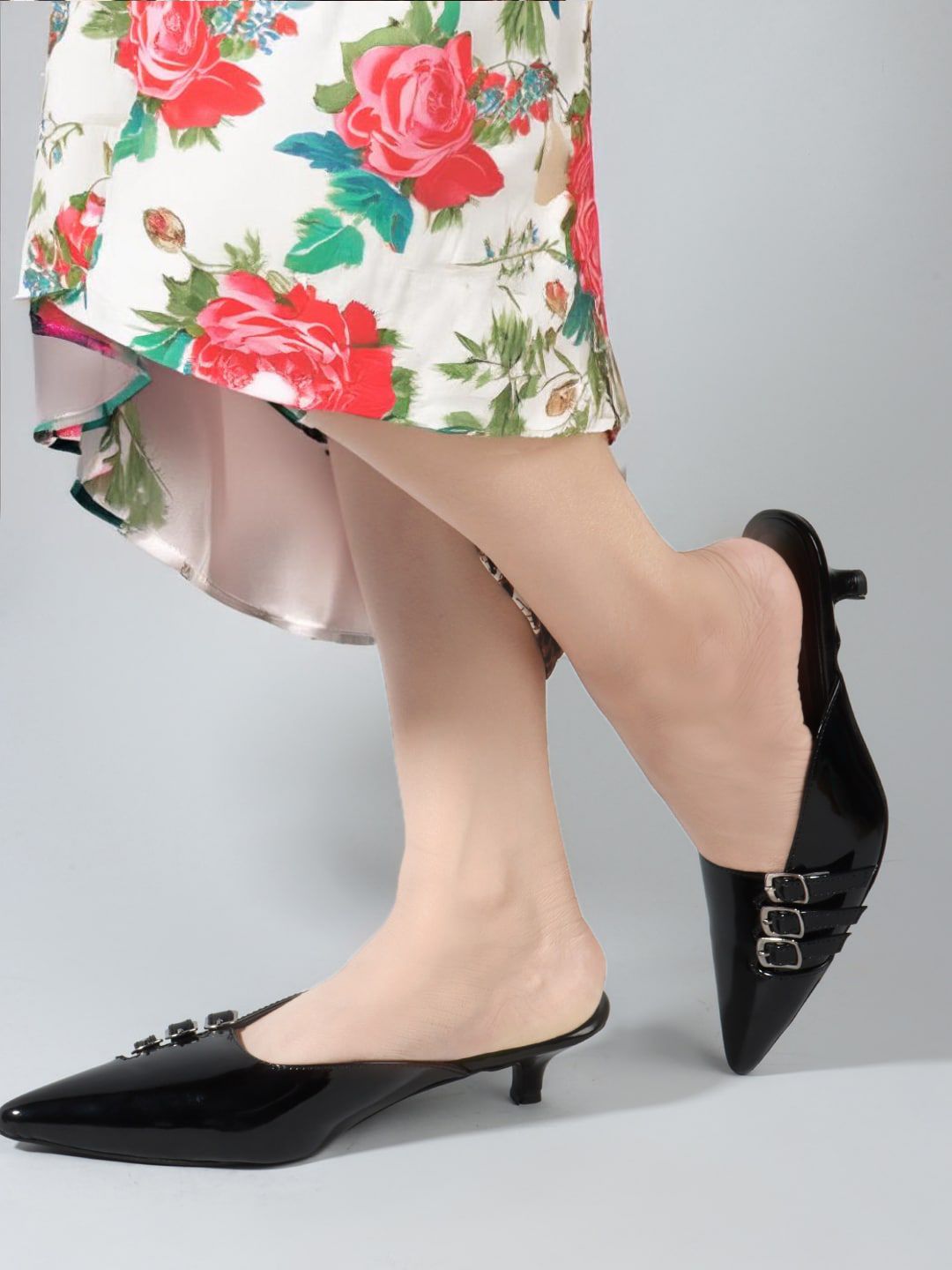 ELLE Pointed Toe Kitten Pumps Heels