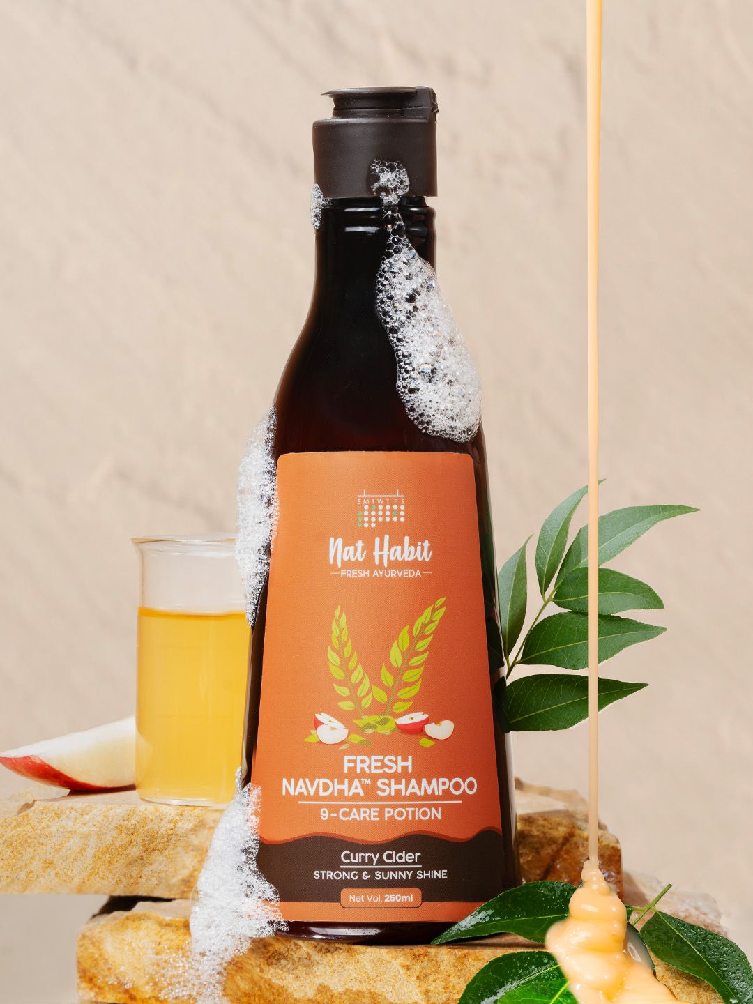 Nat Habit Curry Cider Navdha Shampoo For Soft & Shiny Hair - 250ml