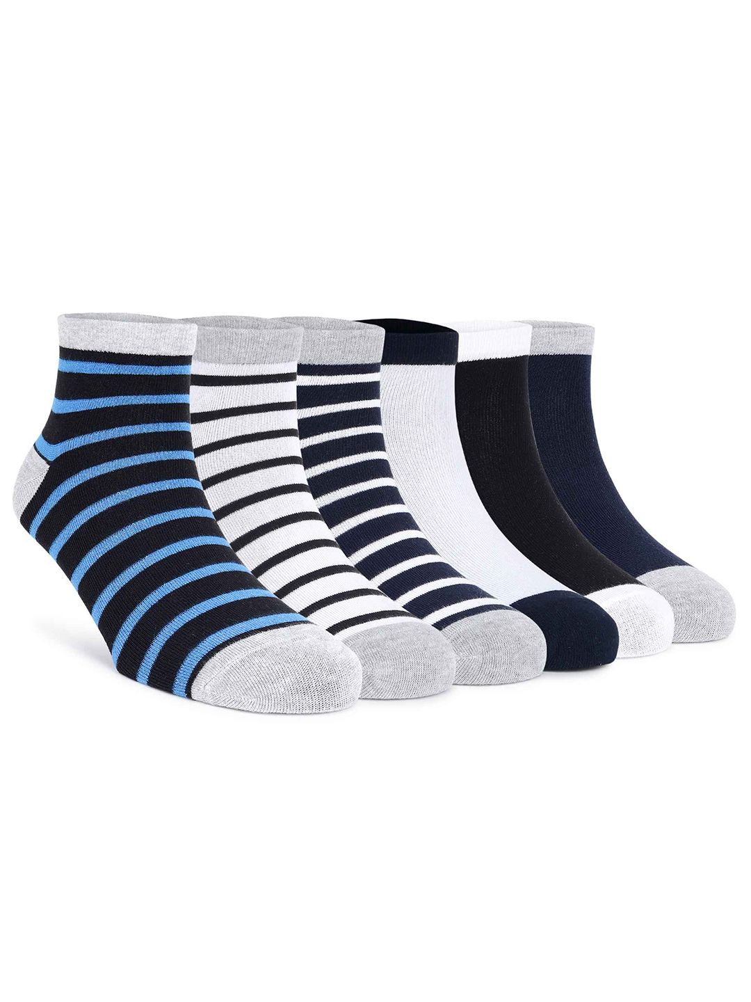 Mast & Harbour Men Pack Of 6 Patterned Cotton Ankle Length Socks