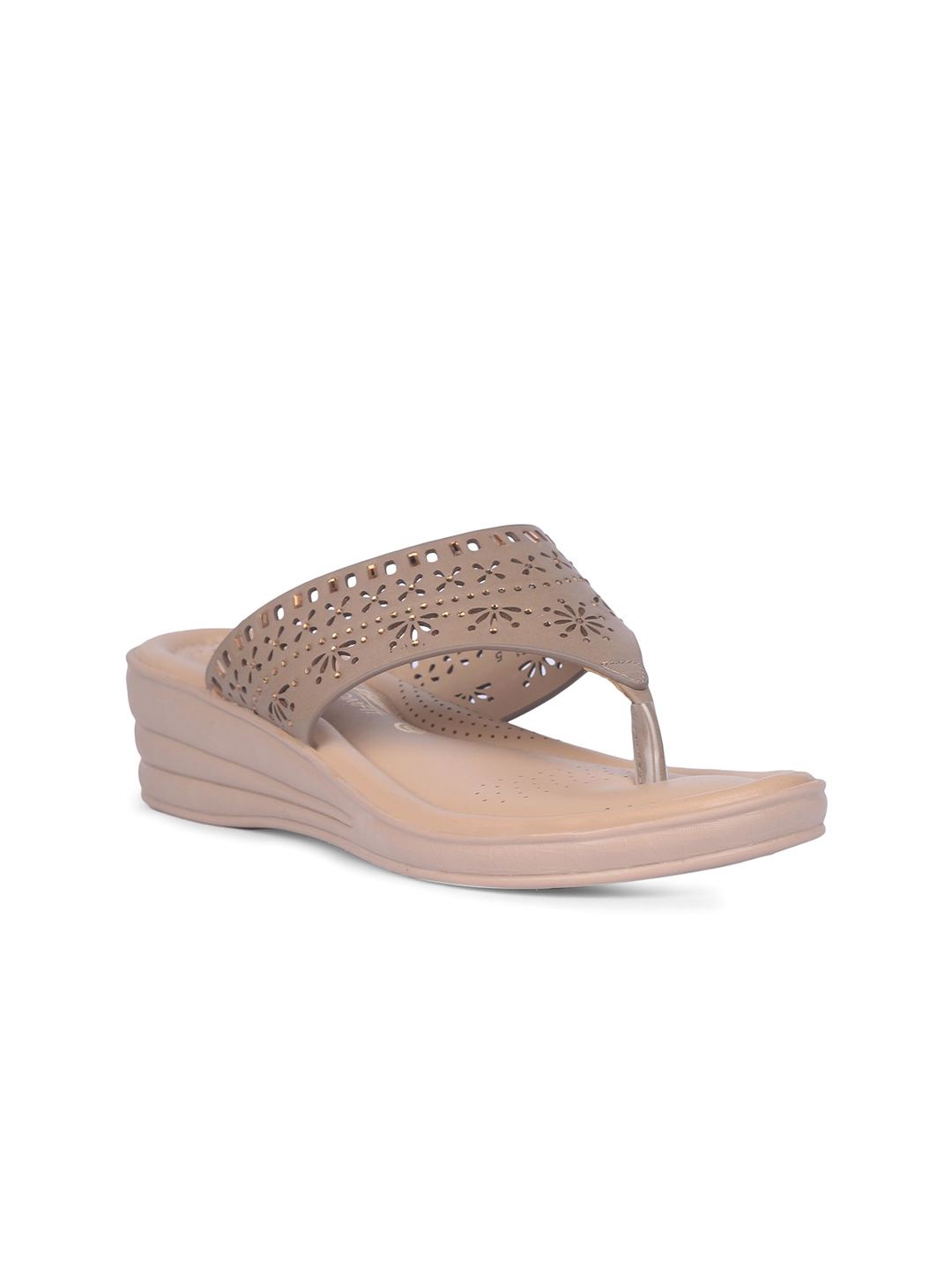 Bata comfit PU Wedge Sandals with Laser Cuts