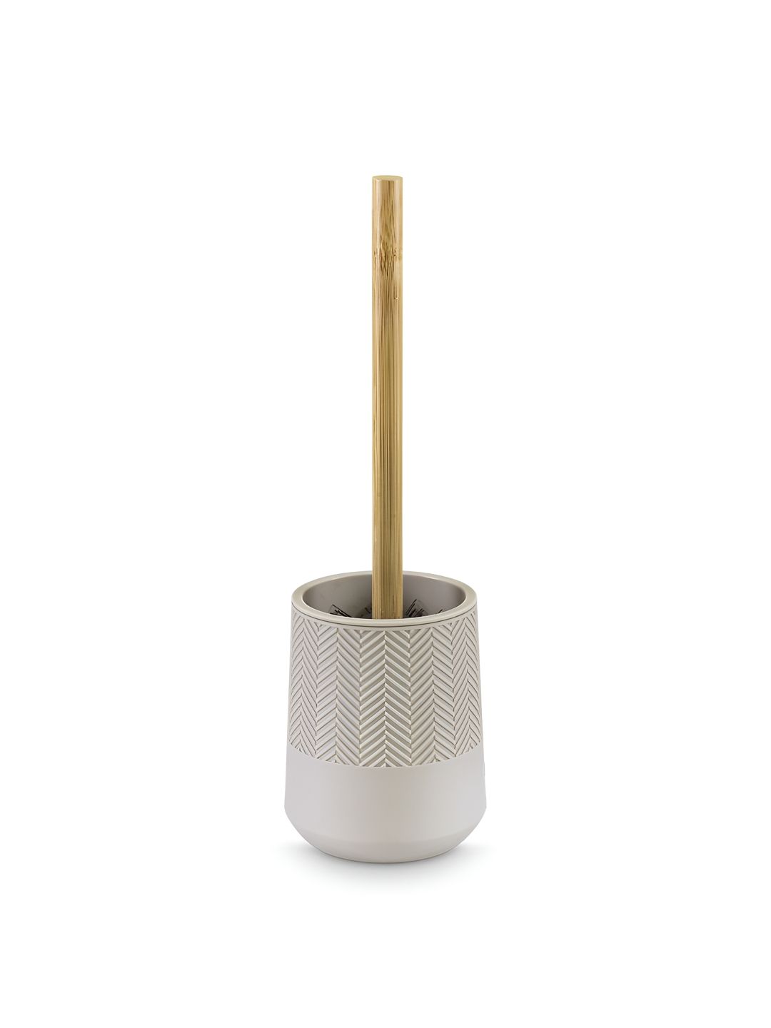 Freelance Off White Textured Glossy Toilet Brush Holder
