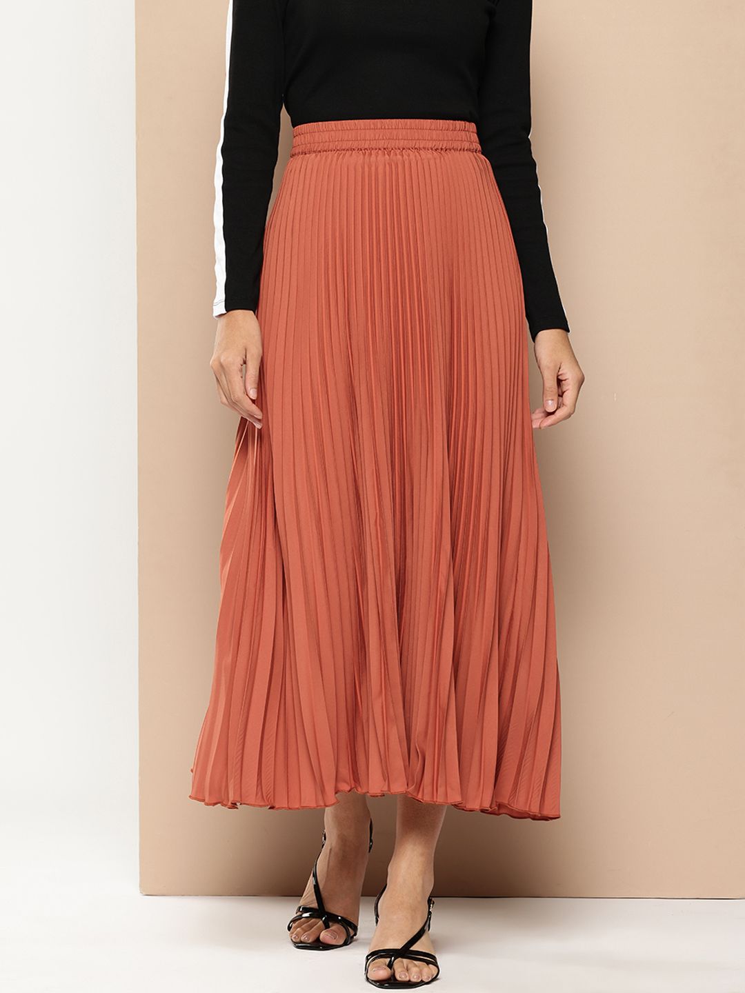 Buy Chemistry Accordion Pleats Maxi Flared Skirt - Skirts for