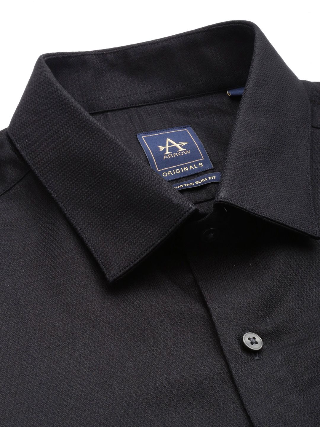 Buy Arrow Manhattan Slim Fit Textured Self Design Pure Cotton Formal Shirt  - Shirts for Men 29976108 | Myntra