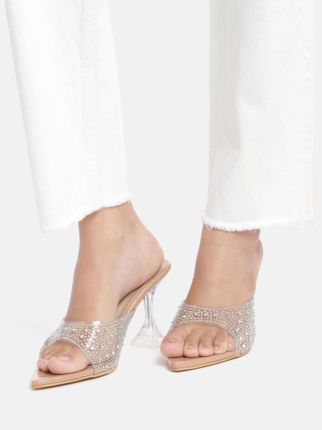 AXIUM Embellished Party Block Sandals