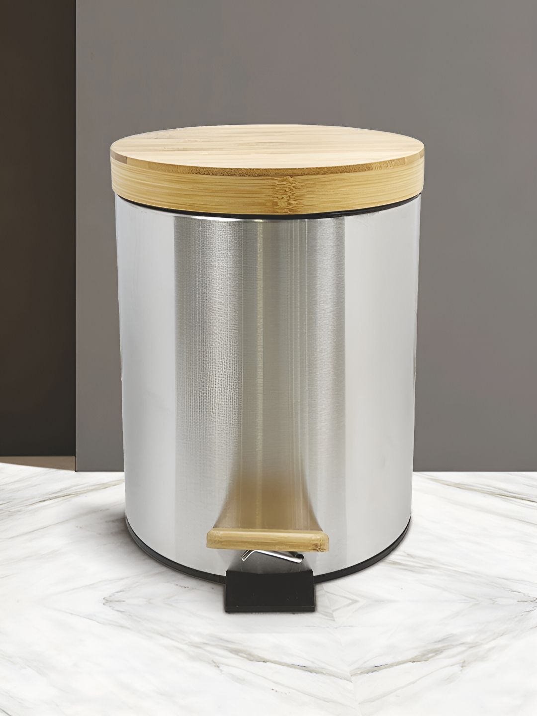 OBSESSIONS Metallic Toned Self-Design Stainless Steel Dustbins 5L