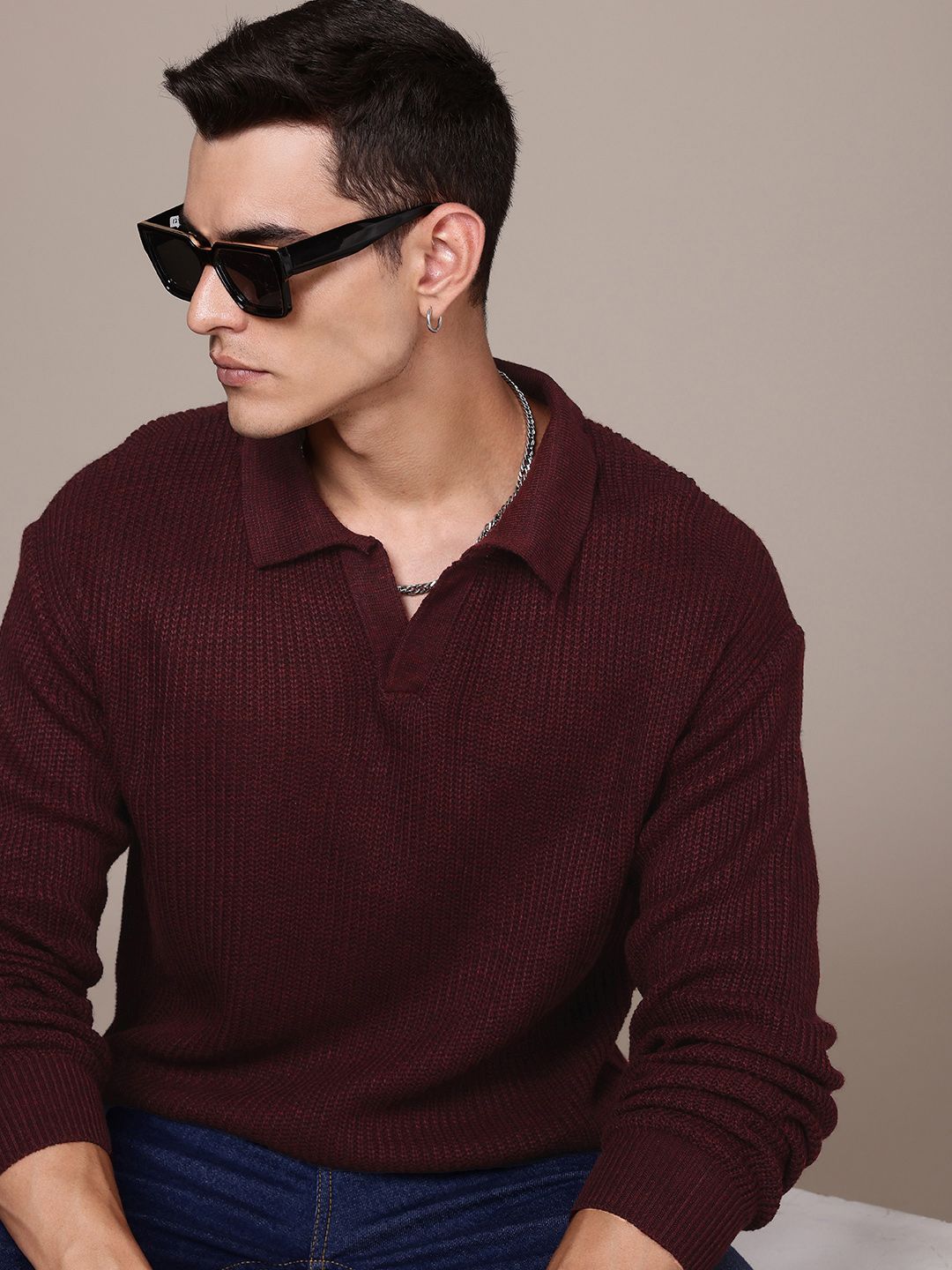 The Roadster Life Co. Spread Collar Pullover Sweater