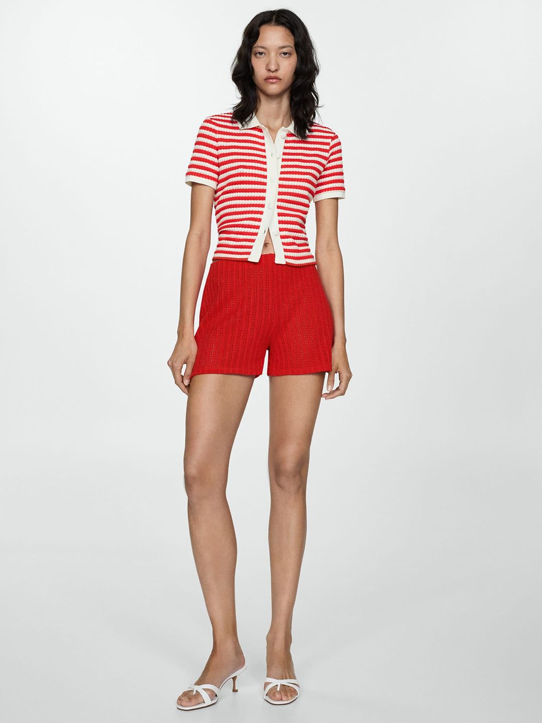 Striped Polo Collar T-shirt