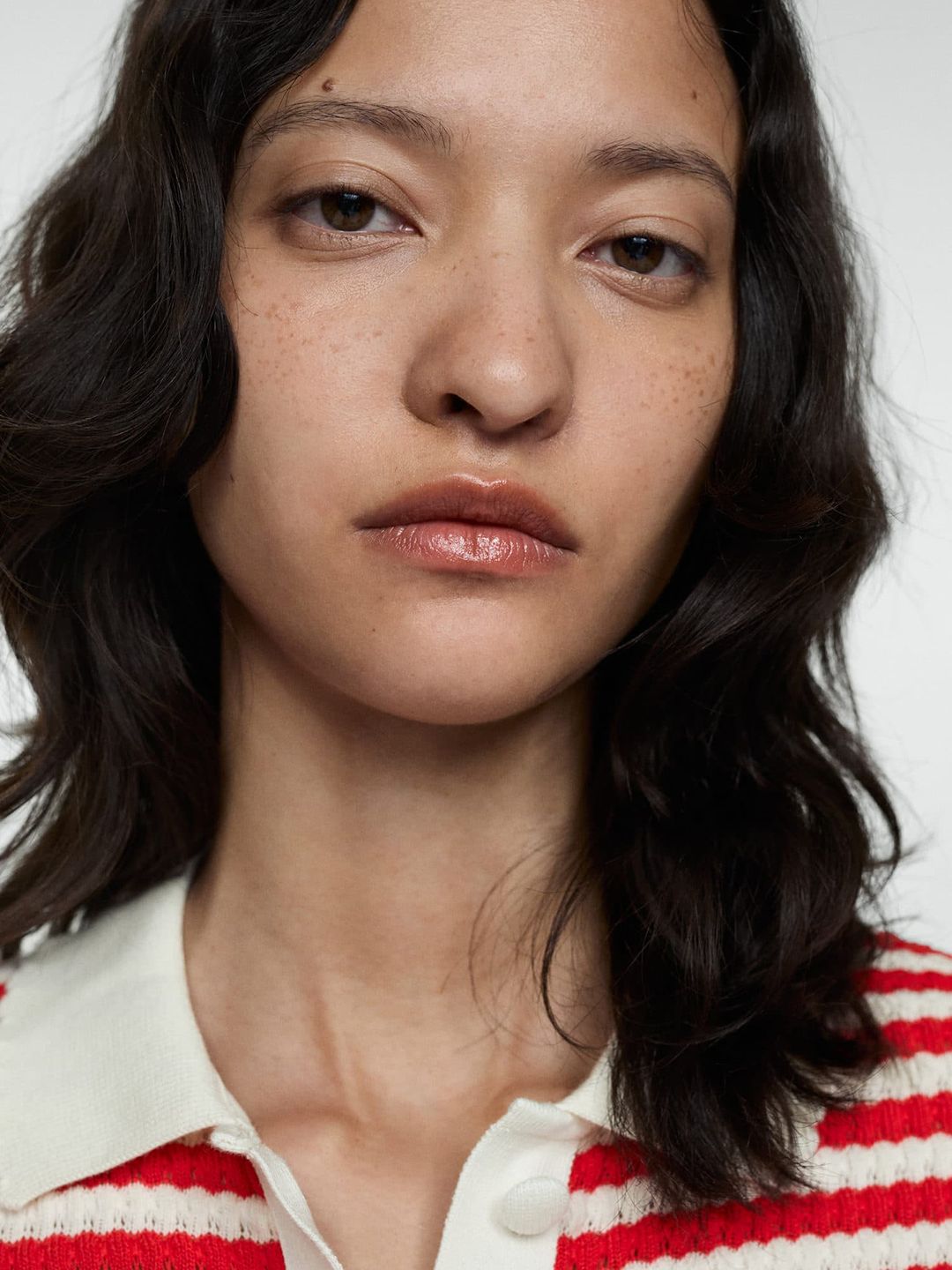 Striped Polo Collar T-shirt