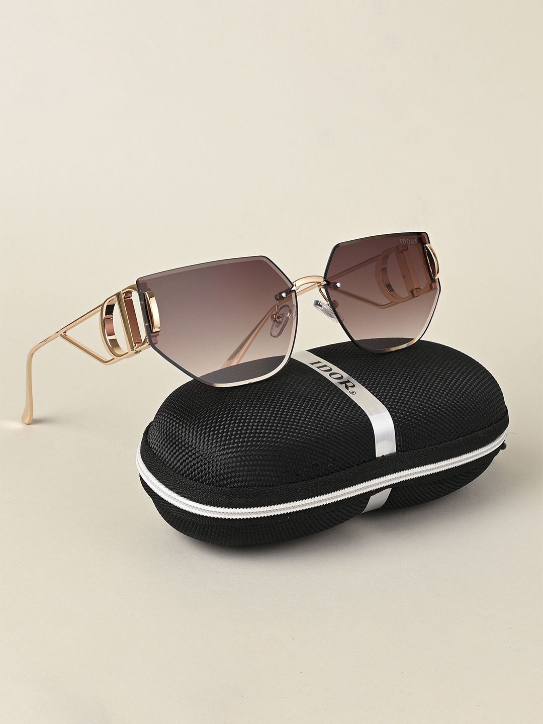 IDOR Unisex Square Sunglasses with UV Protected Lens IDOR-7407-C2