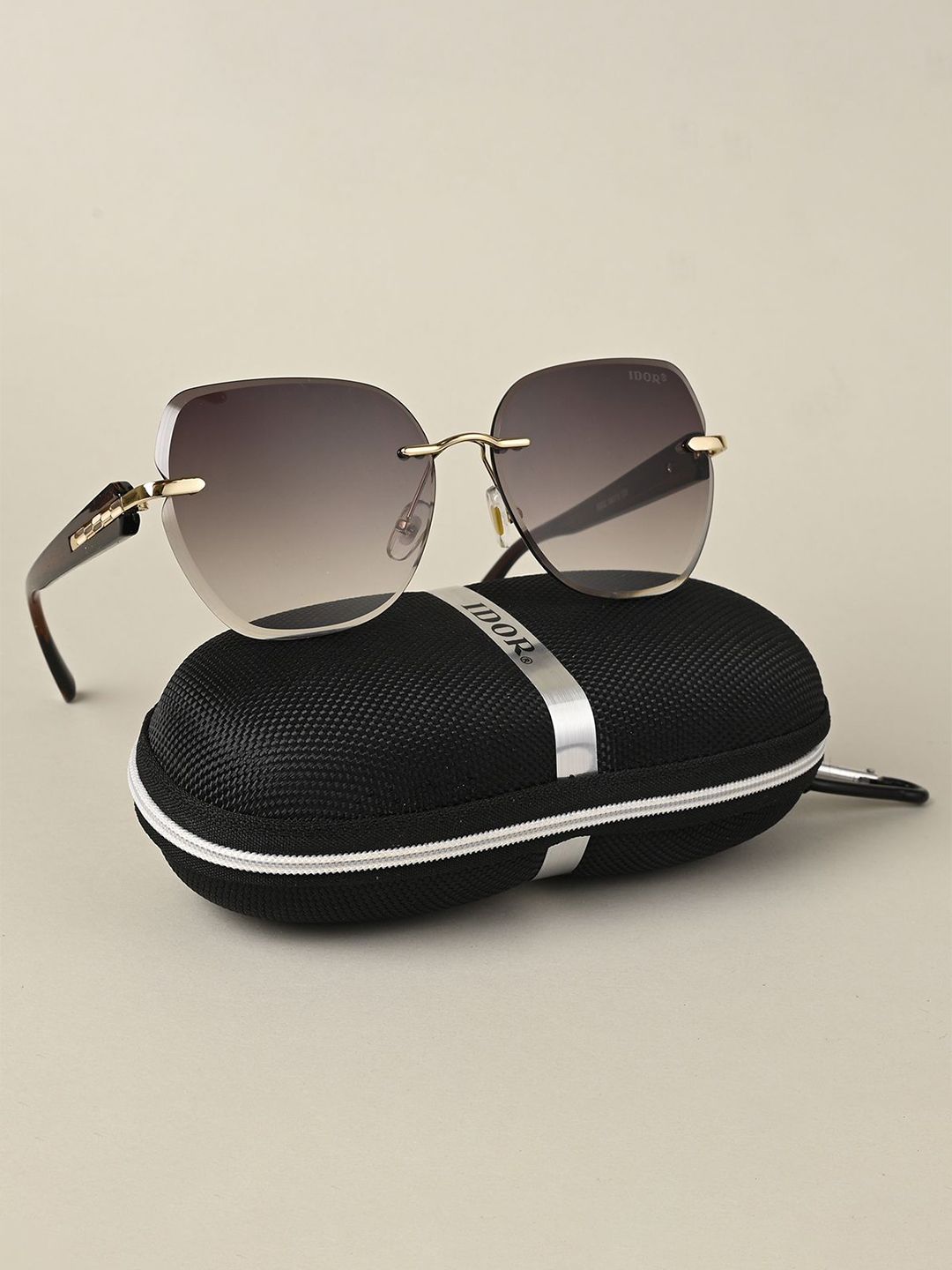 IDOR Unisex Cateye Sunglasses with UV Protected Lens IDOR-52-BRW