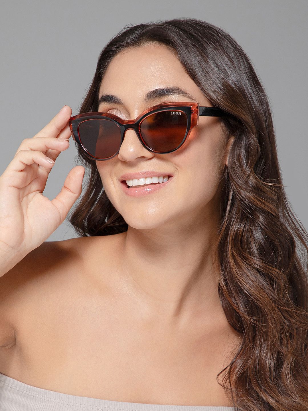 IDOR Unisex Cateye Sunglasses with UV Protected Lens IDOR-8804-C6