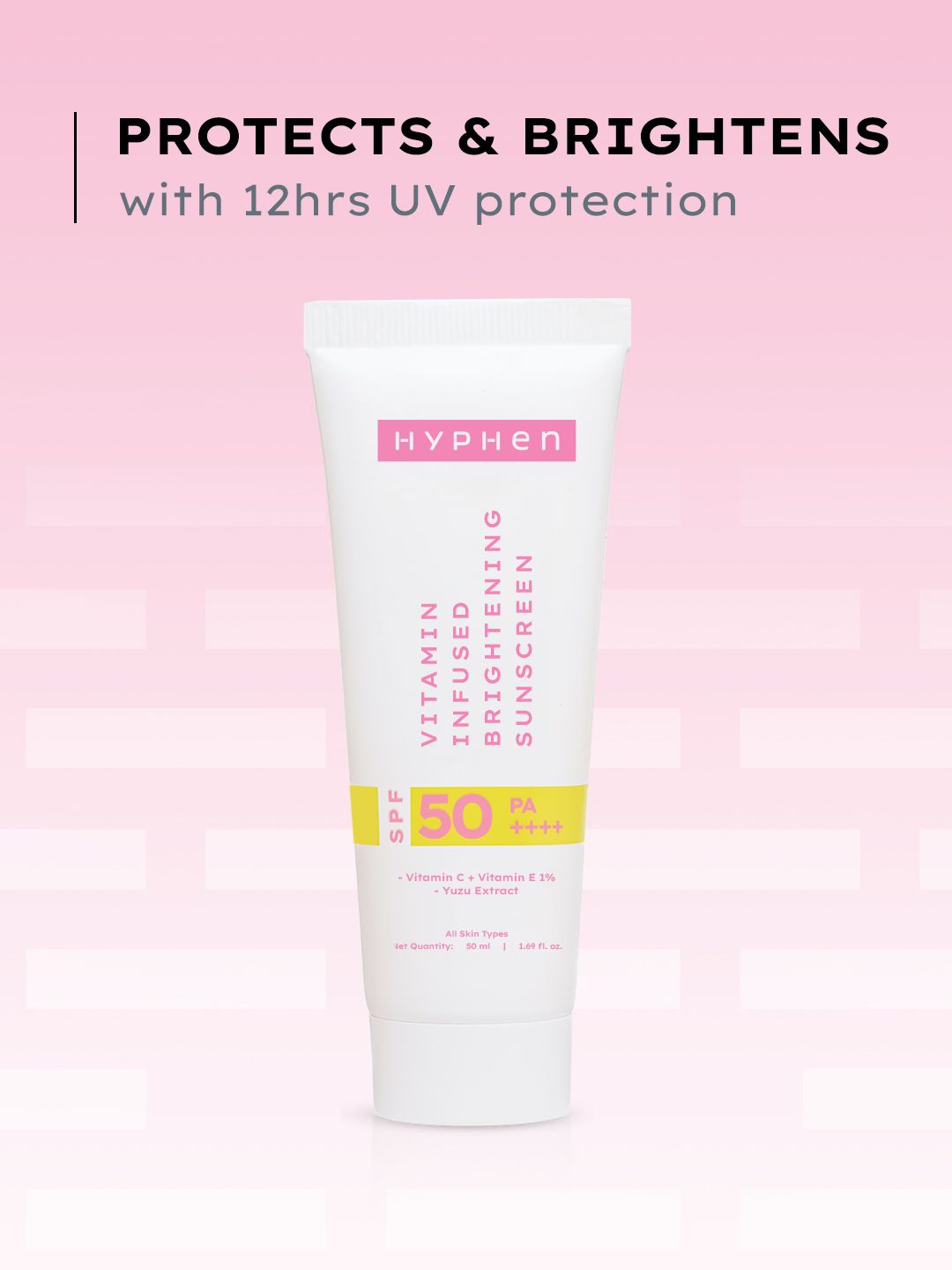 Hyphen Vitamin Infused Brightening Sunscreen SPF 50 PA++++ For Brightened Skin -100ml