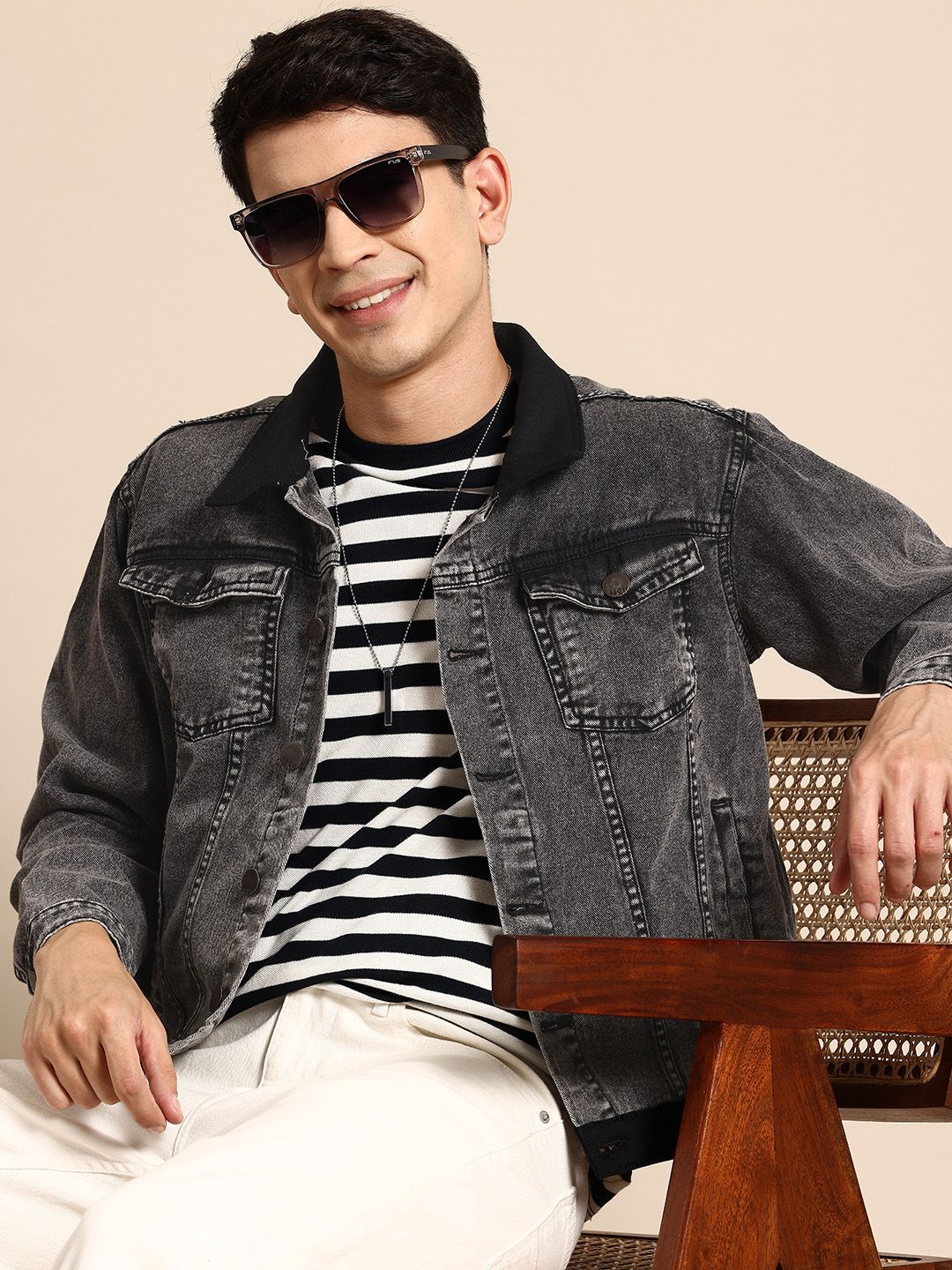 Mast & Harbour Spread Collar Pure Cotton Tailored Jacket