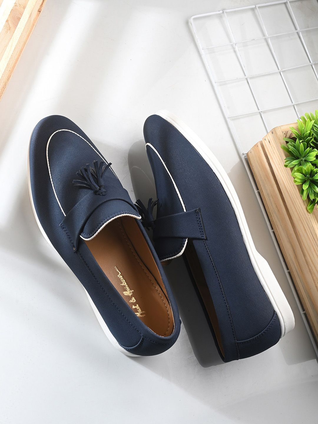 Mast & Harbour Men Blue Lightweight Slip-On Loafers