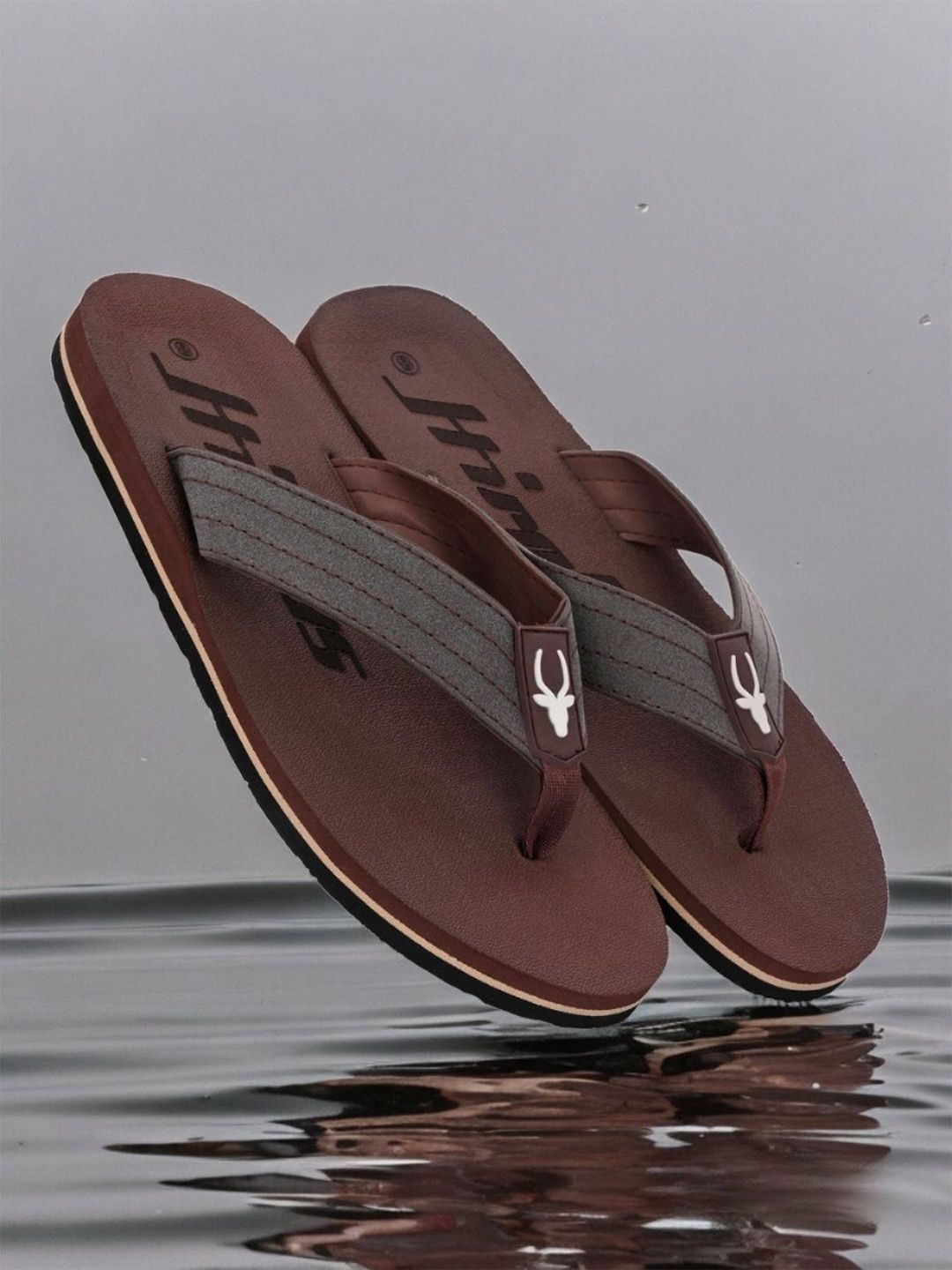 HIROLAS Men Printed Lightweight Thong Flip-Flops