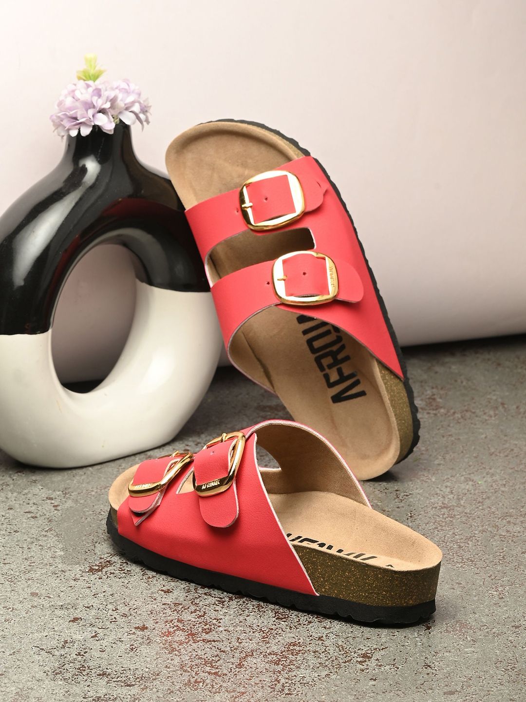 AfroJack Women Colourblocked Ballerinas with Buckles Flats