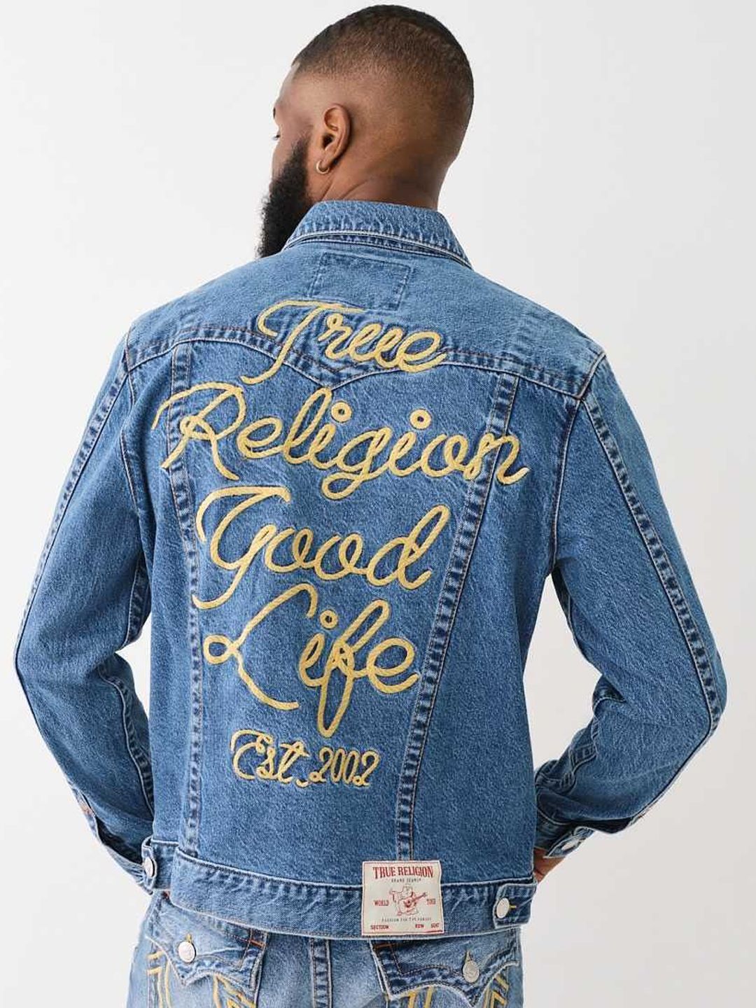 Buy True Religion Men Washed Crop Denim Jacket - Jackets for Men