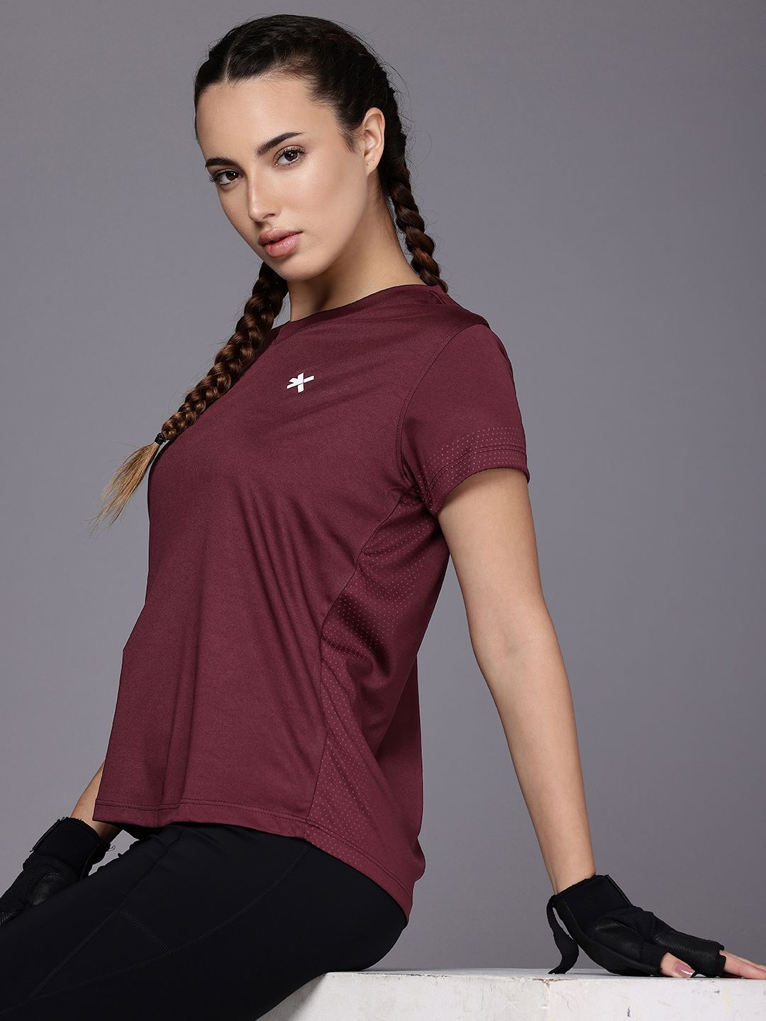 HRX by Hrithik Roshan HRX by Hrithik Roshan Printed Antimicrobial Rapid-Dry Training T-shirt