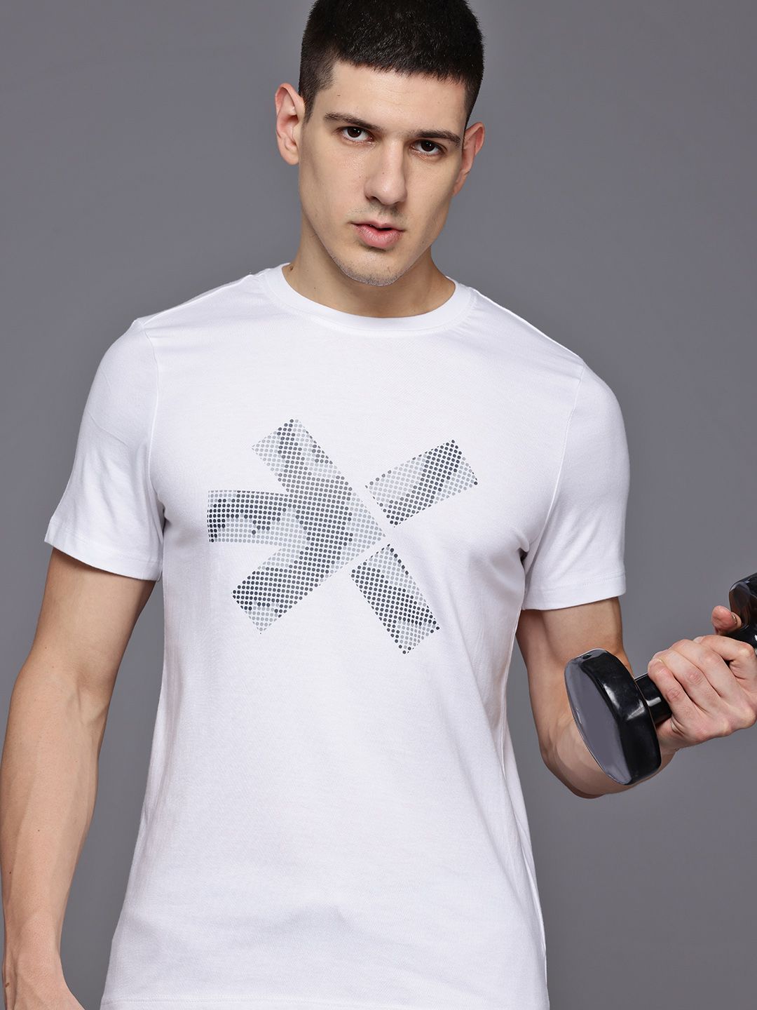 HRX by Hrithik Roshan Brand Logo Print Training T-shirt