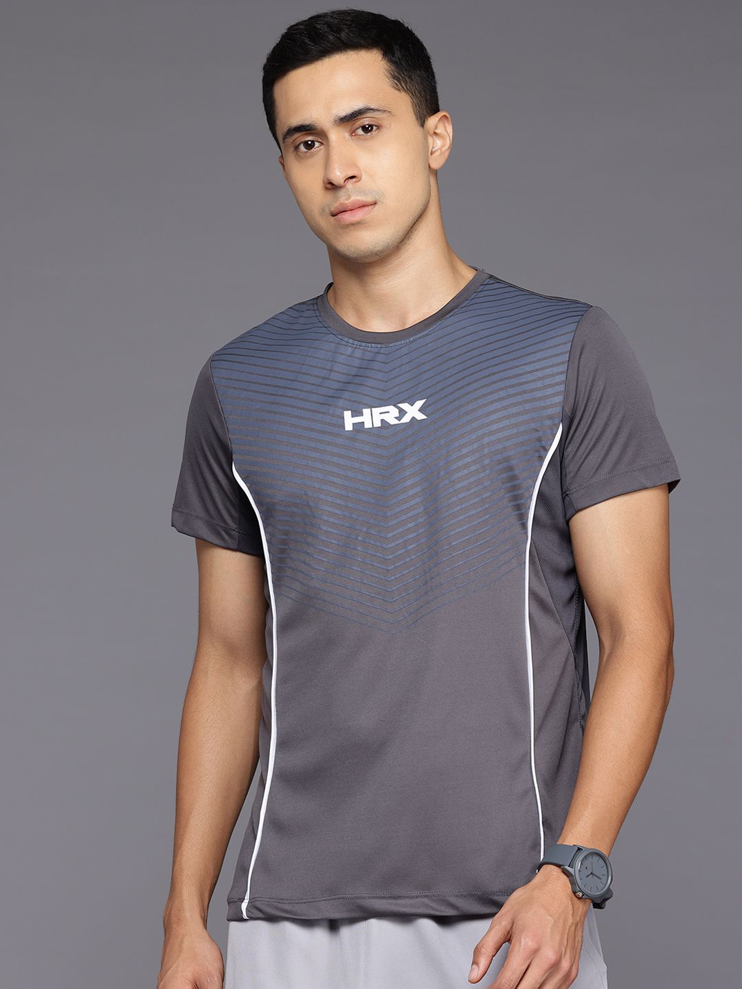 HRX by Hrithik Roshan Rapid-Dry Brand Logo Printed Training T-shirt