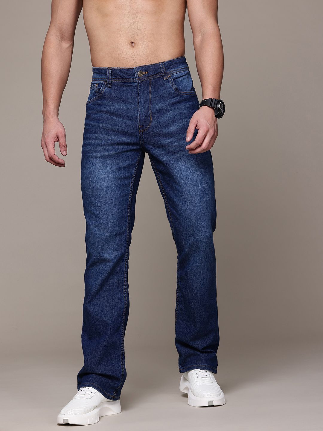The Roadster Life Co. Men Bootcut Light Fade Jeans