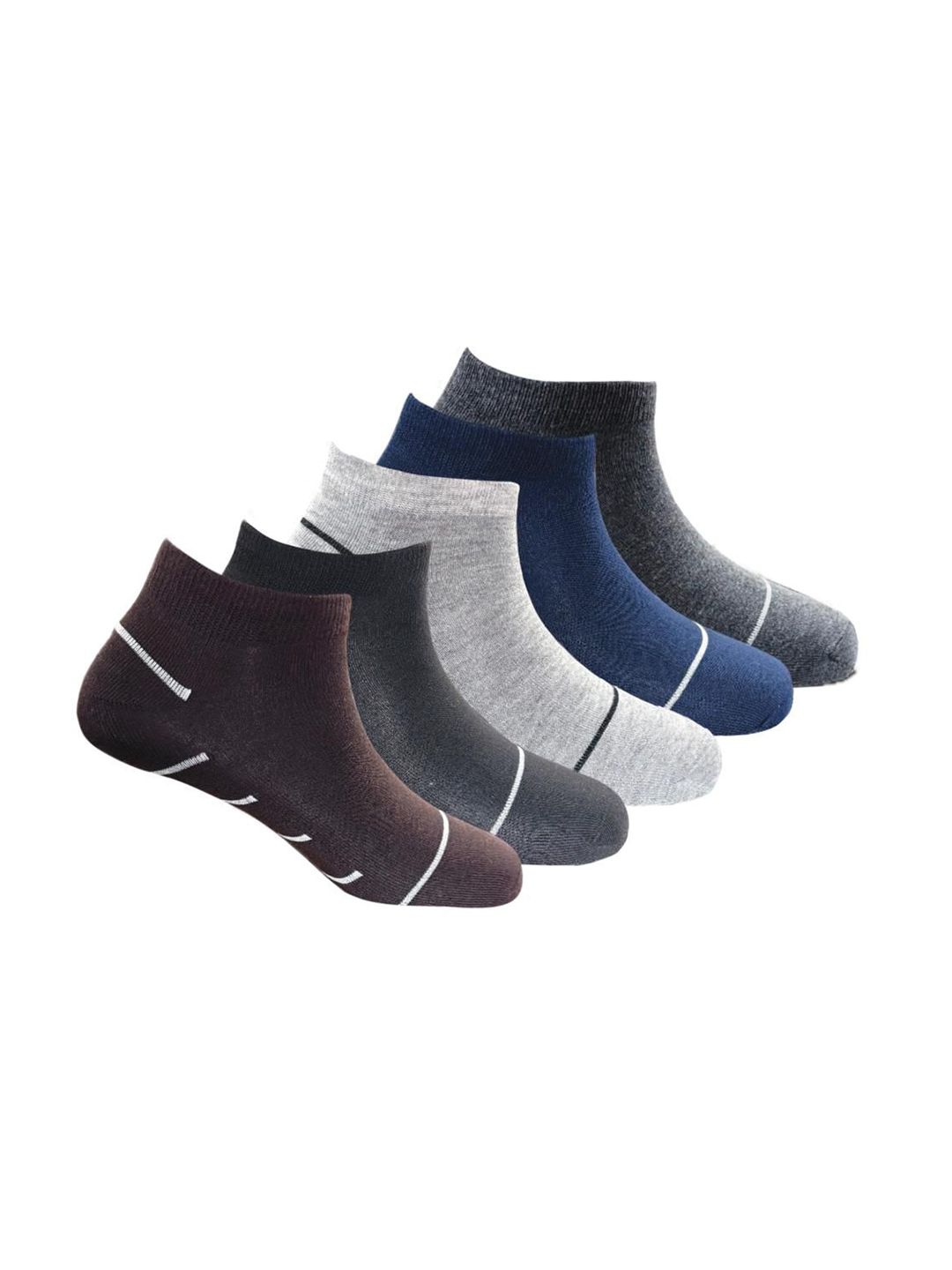 The Roadster Lifestyle Co Pack Of 5 Striped Ankle Length Socks