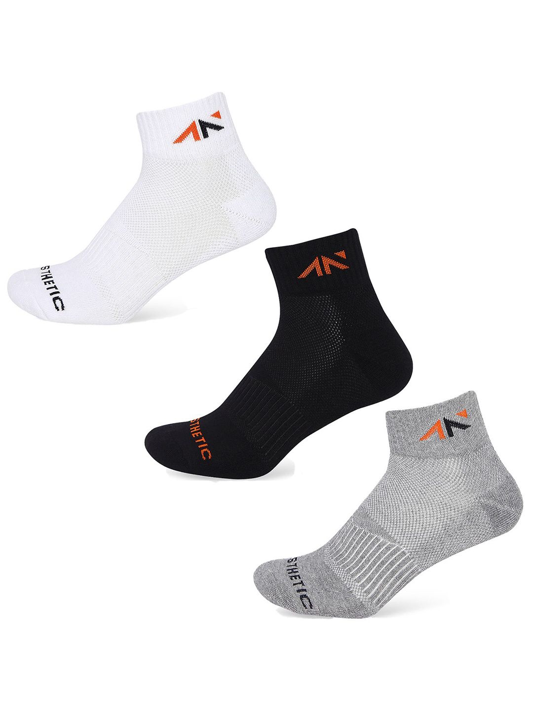 AESTHETIC NATION Men Pack Of 3 Ankle-Length Socks