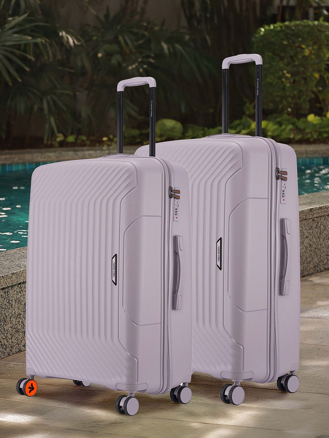 Buy Nasher Miles Coorg Hard-Sided Polypropylene Set of 2 M/L Peach