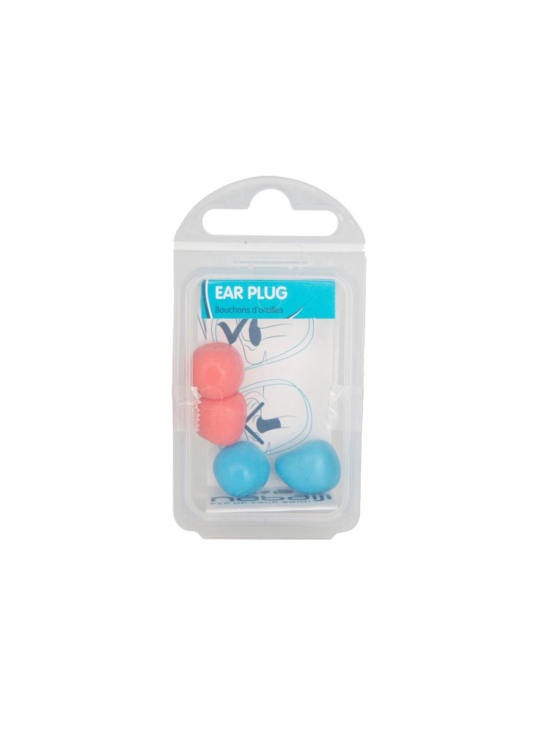 Decathlon Unisex Blue and Pink Anatomic Design Swimming Ear Plugs
