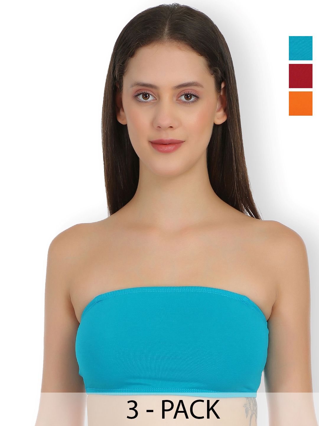SELFCARE Pack Of 3 Full Coverage Strapless Bandeau Bra With All Day Comfort