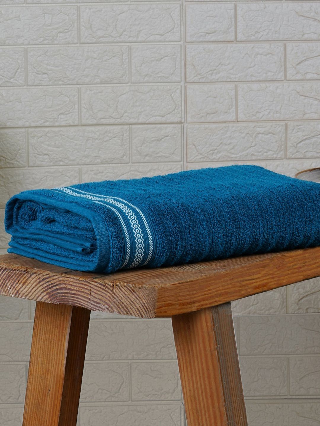 SPACES Blue Cotton 350 GSM Bath Towel