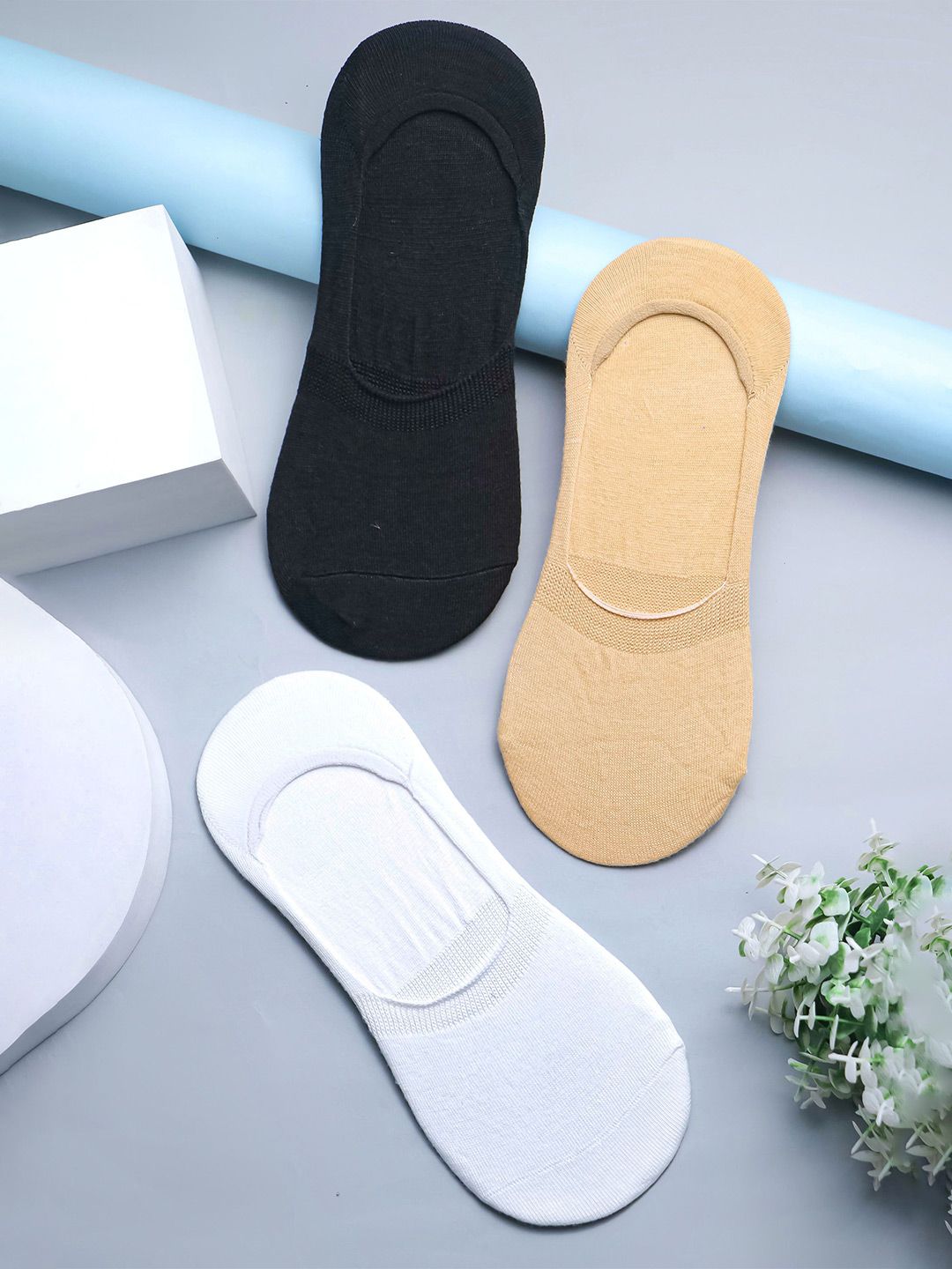 Brauch  Pack Of 3 Shoe-liner-Length Socks