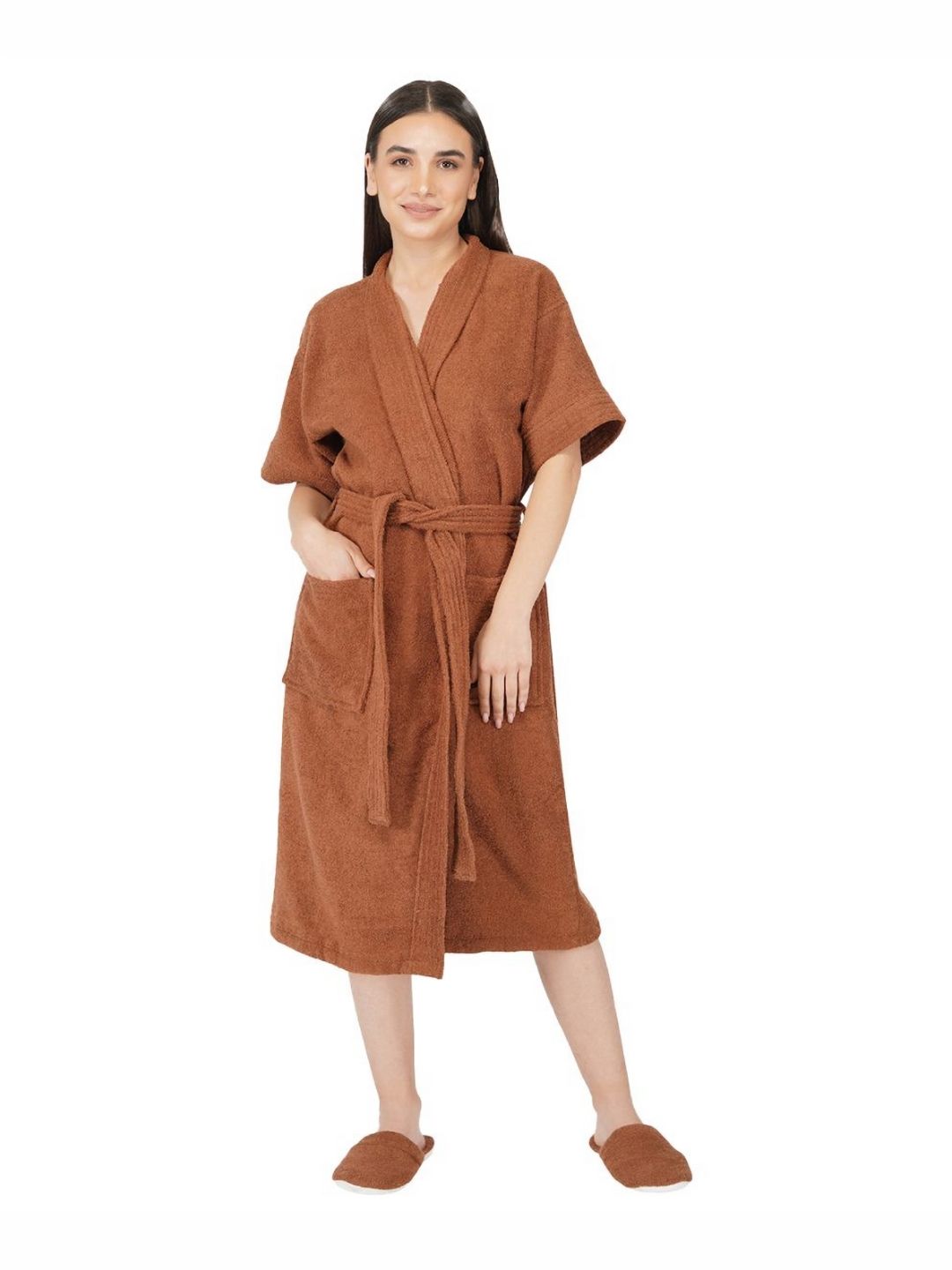 RANGOLI Brown 400 GSM Cotton Bath Robe