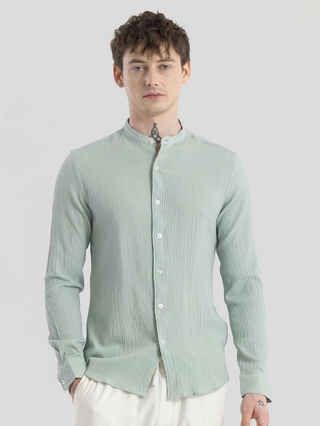 Snitch Men Standard Slim Fit Opaque Striped Casual Shirt deal from myntra