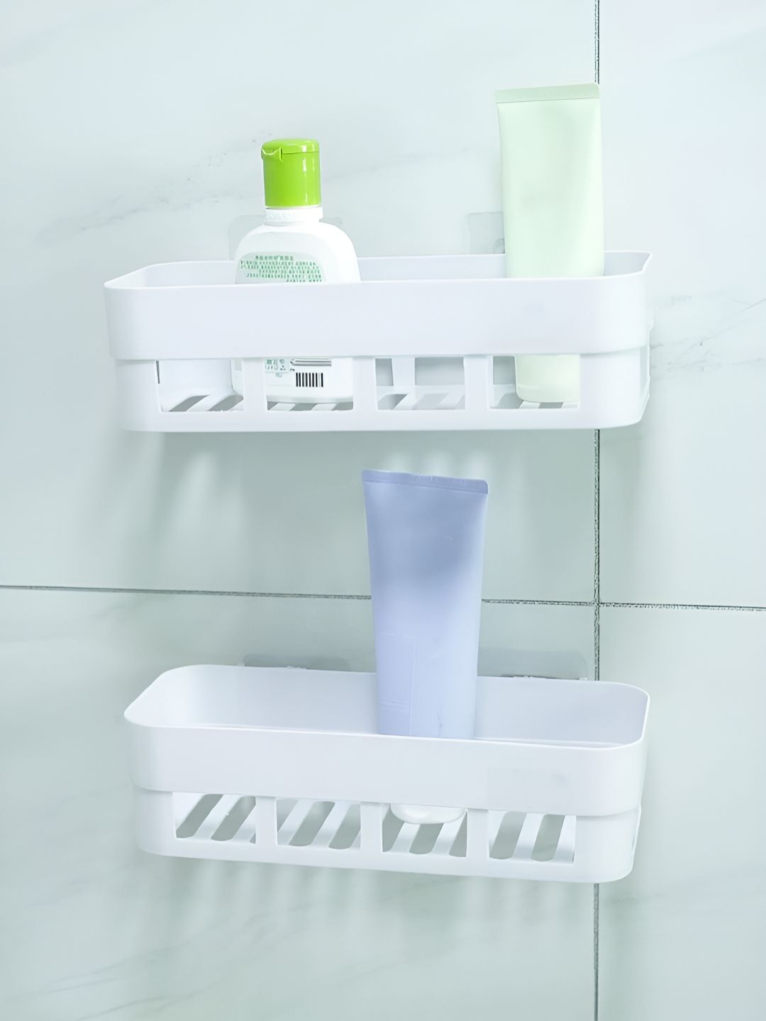 Kuber Industries White 2 pieces Bathroom Caddy