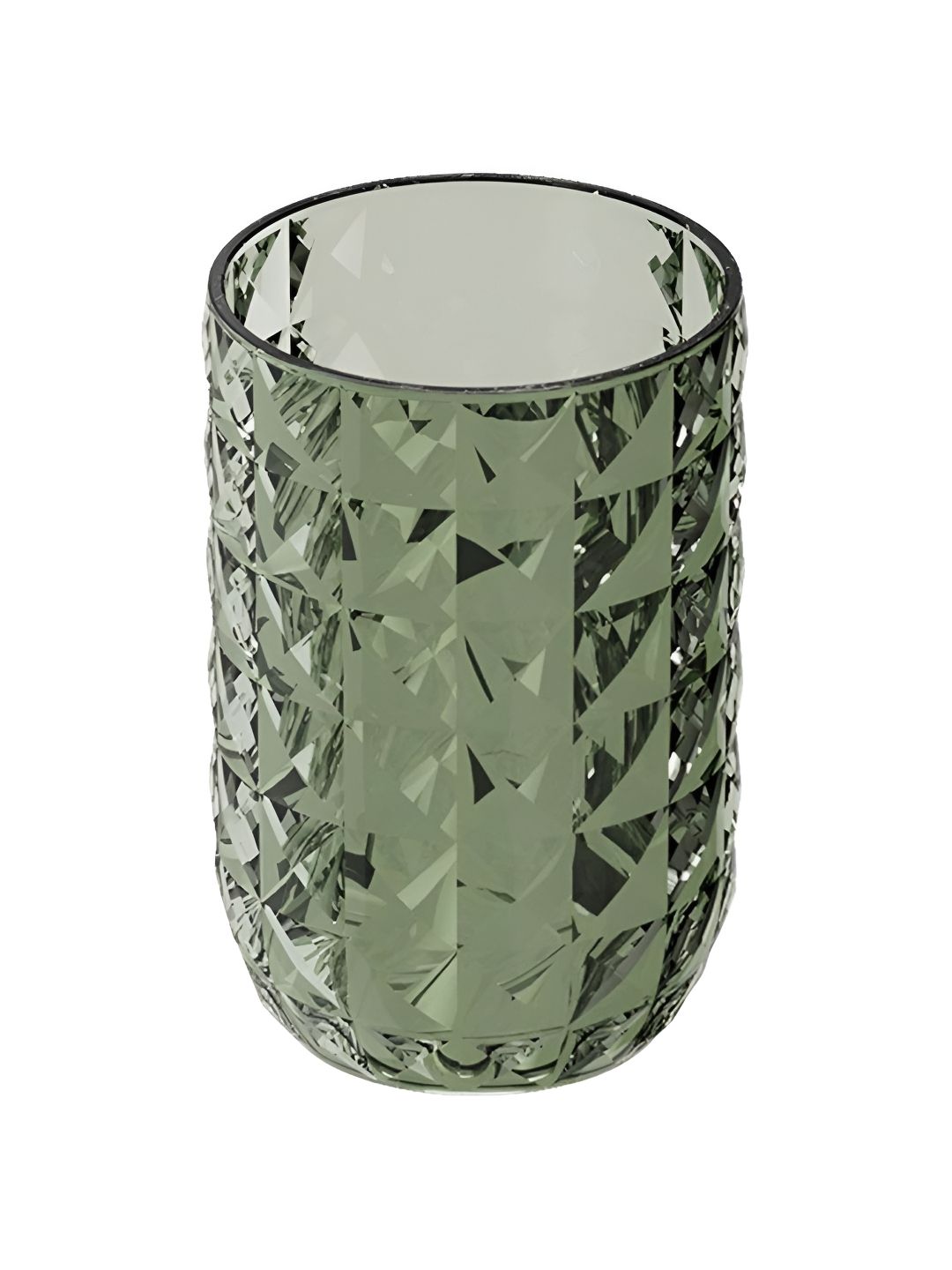 Kuber Industries Green Checked Matte Toothbrush Cup Holder