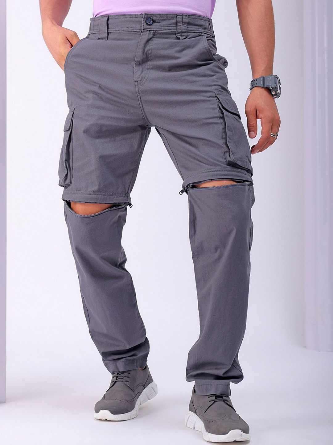 The Indian Garage Co Men Loose Fit Cargos Trousers