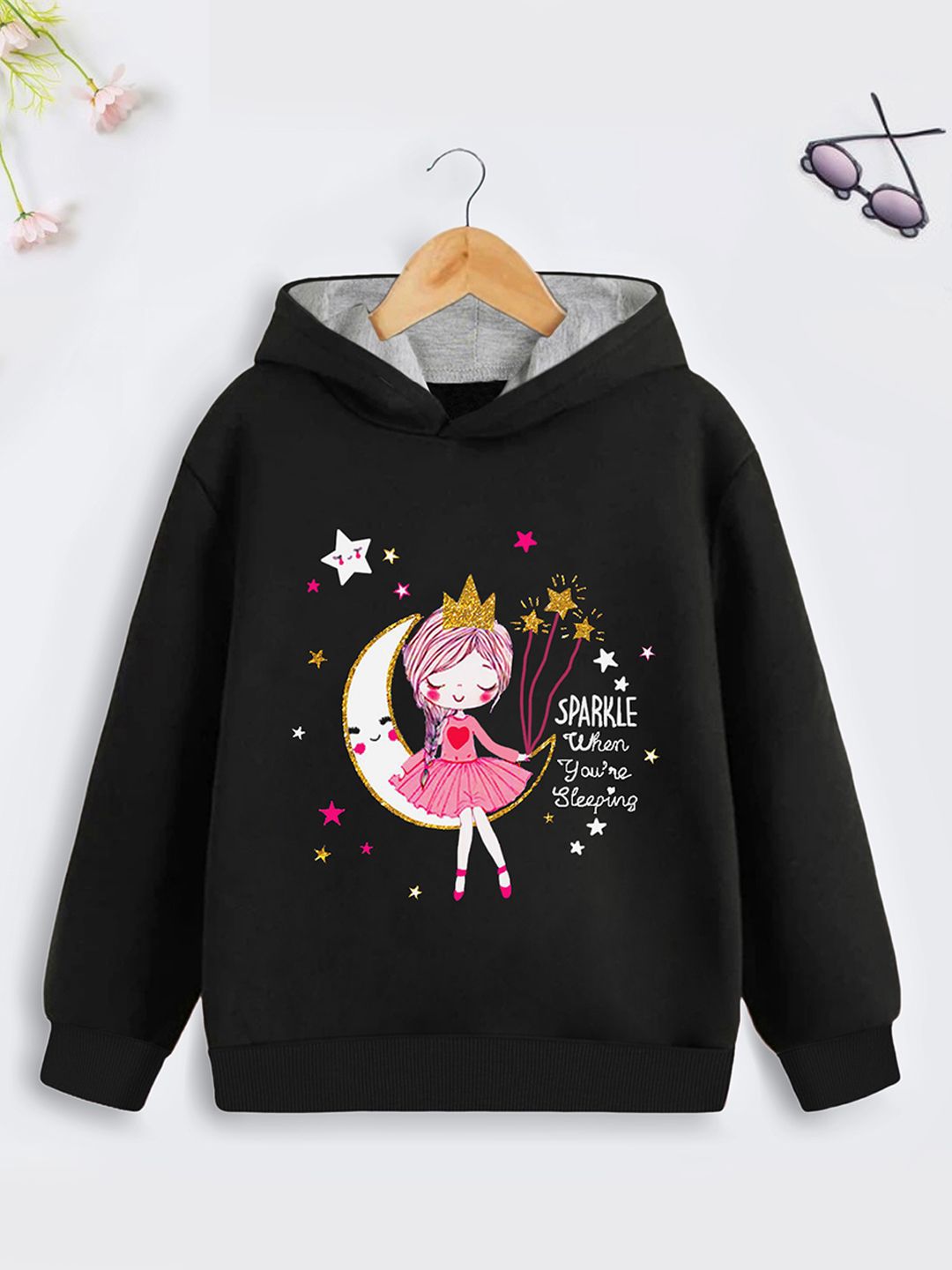 Girls Hoodies Girl's Hoodie Long Sleeve Soft Sweatshirt Graphic Hoody Kids Cute Pullovers Top Clothes For Girls And Boys Orange 10 11 Years